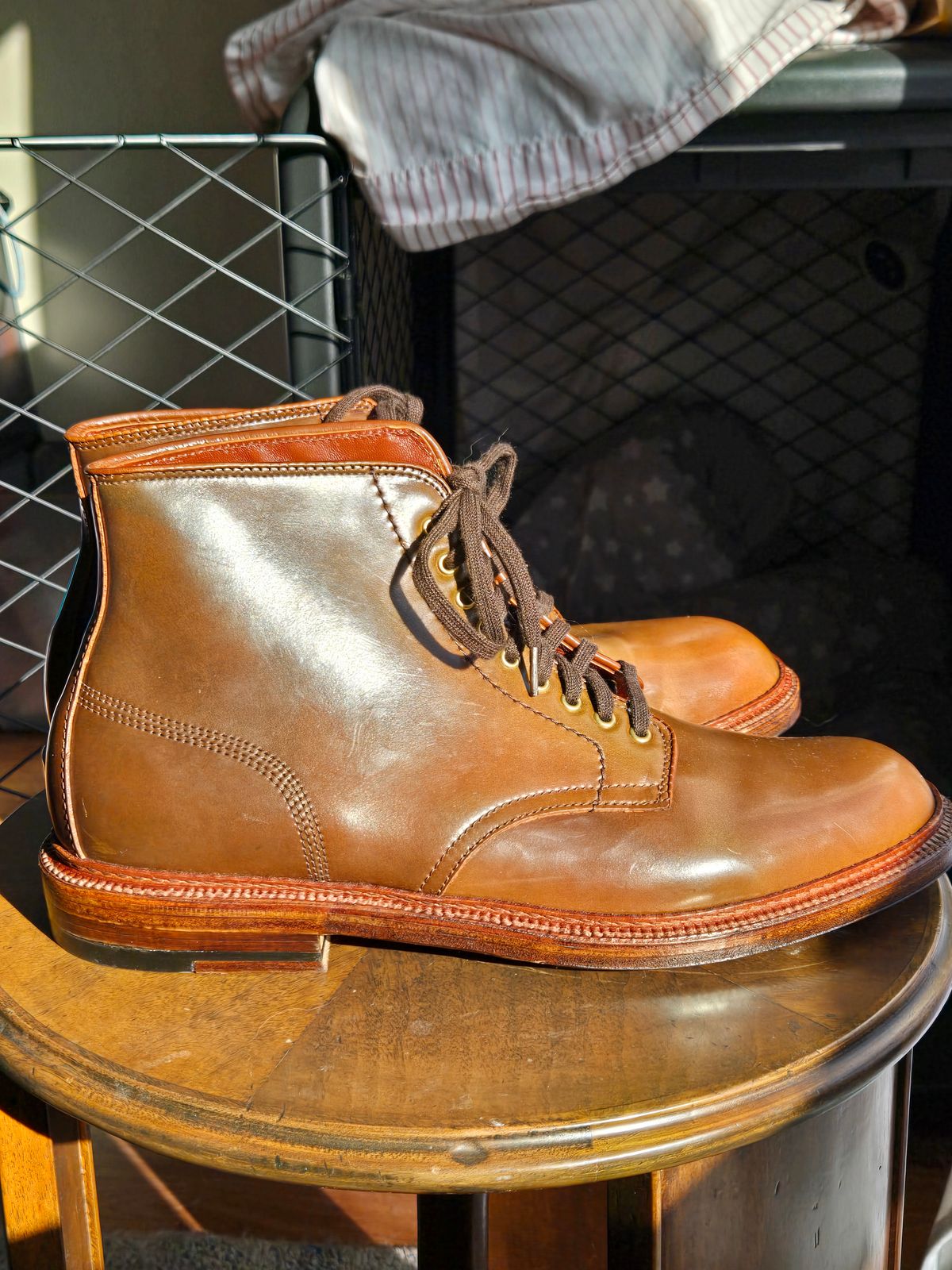 Photo by chokkero on October 2, 2025 of the Alden Plain Toe Boot in Horween Ravello Shell Cordovan.