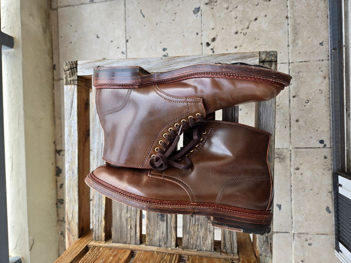 Photo by chokkero on November 1, 2025 of the Alden Plain Toe Boot in Horween Ravello Shell Cordovan.