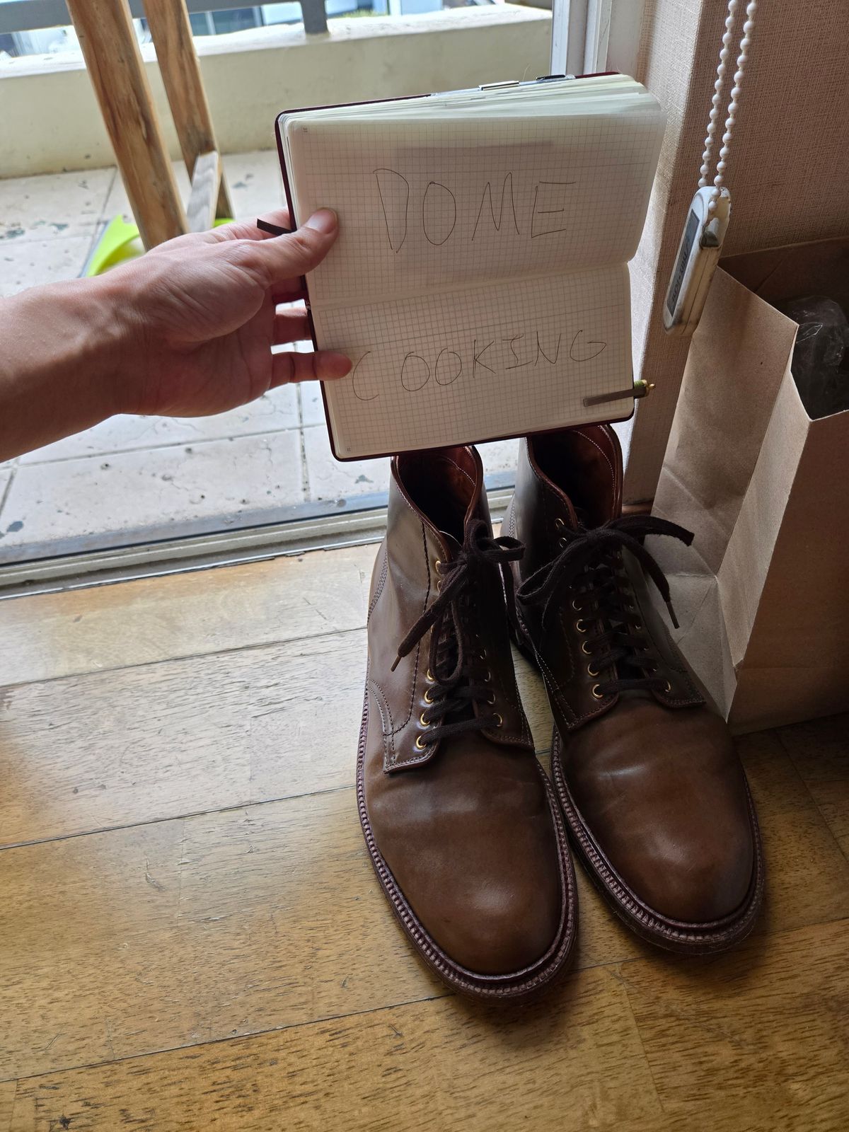 Photo by chokkero on November 1, 2025 of the Alden Plain Toe Boot in Horween Ravello Shell Cordovan.