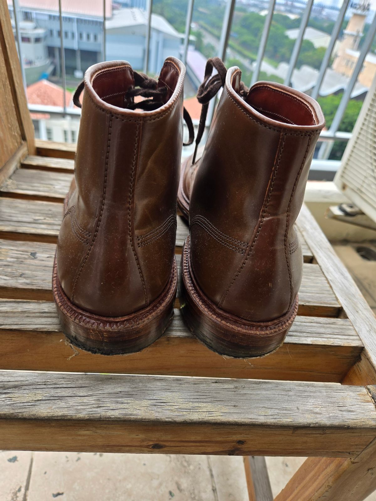 Photo by chokkero on December 3, 2025 of the Alden Plain Toe Boot in Horween Ravello Shell Cordovan.