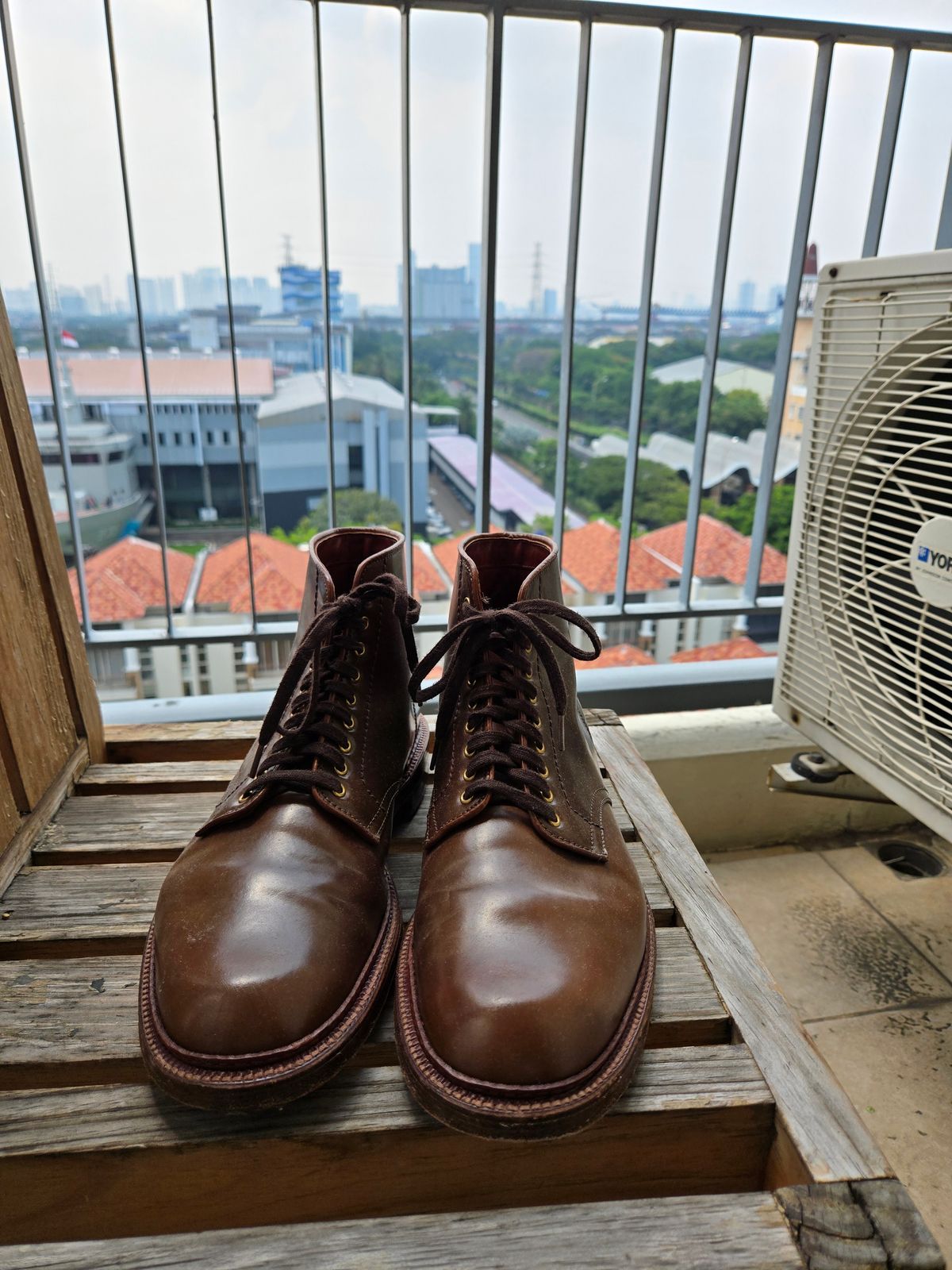 Photo by chokkero on December 3, 2025 of the Alden Plain Toe Boot in Horween Ravello Shell Cordovan.