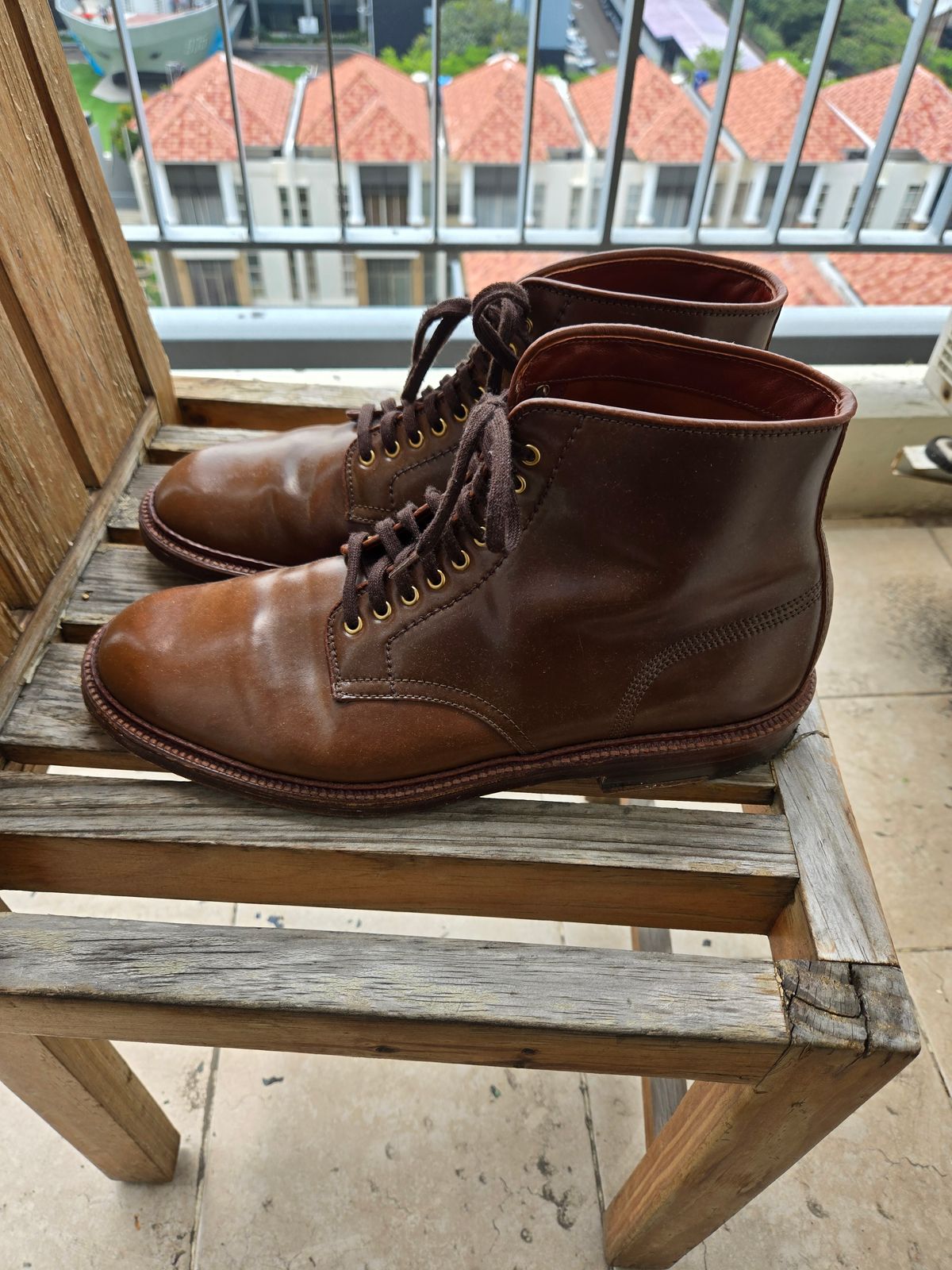Photo by chokkero on December 3, 2025 of the Alden Plain Toe Boot in Horween Ravello Shell Cordovan.