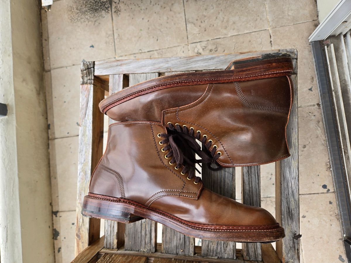 Photo by chokkero on December 3, 2025 of the Alden Plain Toe Boot in Horween Ravello Shell Cordovan.