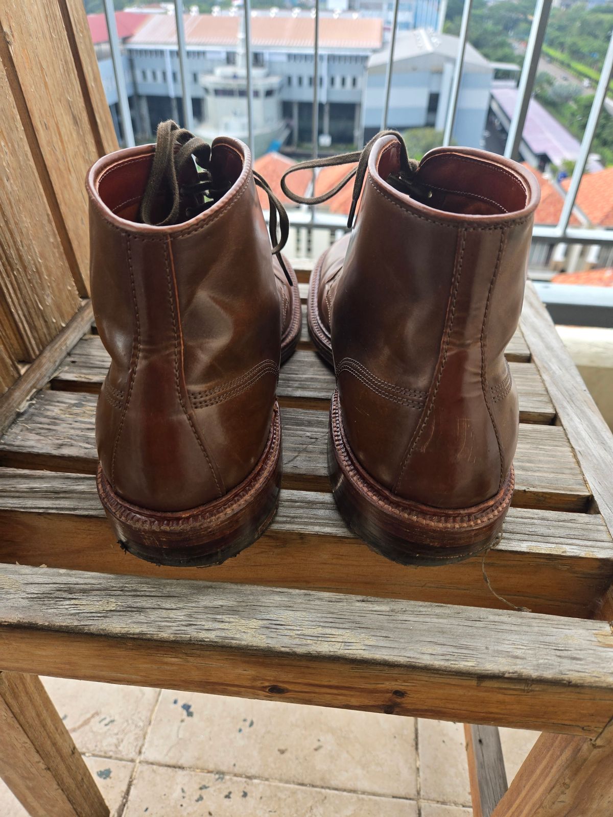 Photo by chokkero on February 3, 2026 of the Alden Plain Toe Boot in Horween Ravello Shell Cordovan.