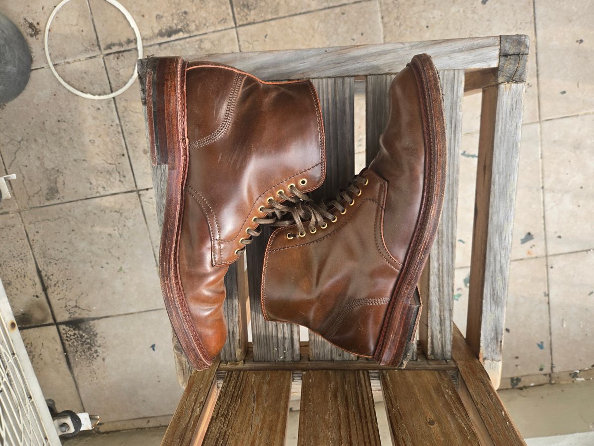 Photo by chokkero on March 2, 2026 of the Alden Plain Toe Boot in Horween Ravello Shell Cordovan.