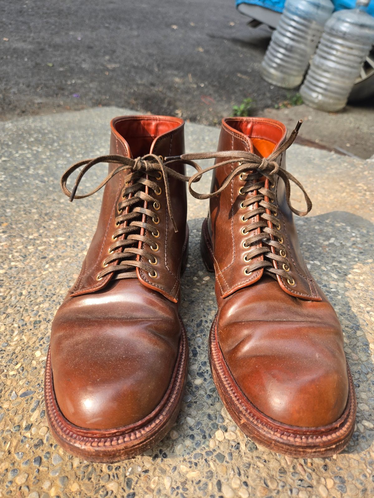 Photo by chokkero on April 2, 2026 of the Alden Plain Toe Boot in Horween Ravello Shell Cordovan.