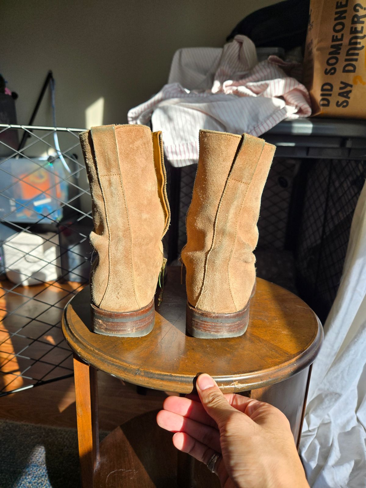 Photo by chokkero on October 2, 2025 of the Viberg Herald in Eco Veg Fallow Suede Roughout.