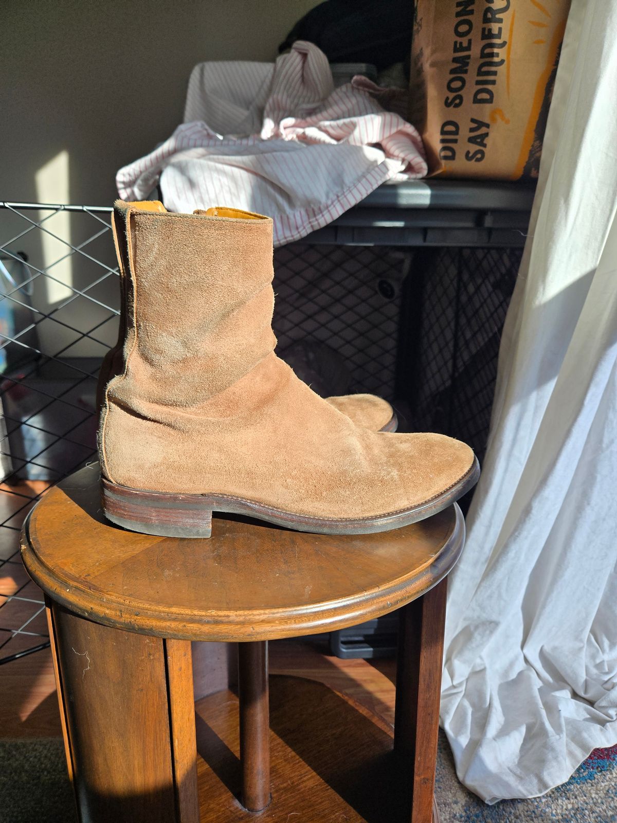 Photo by chokkero on October 2, 2025 of the Viberg Herald in Eco Veg Fallow Suede Roughout.