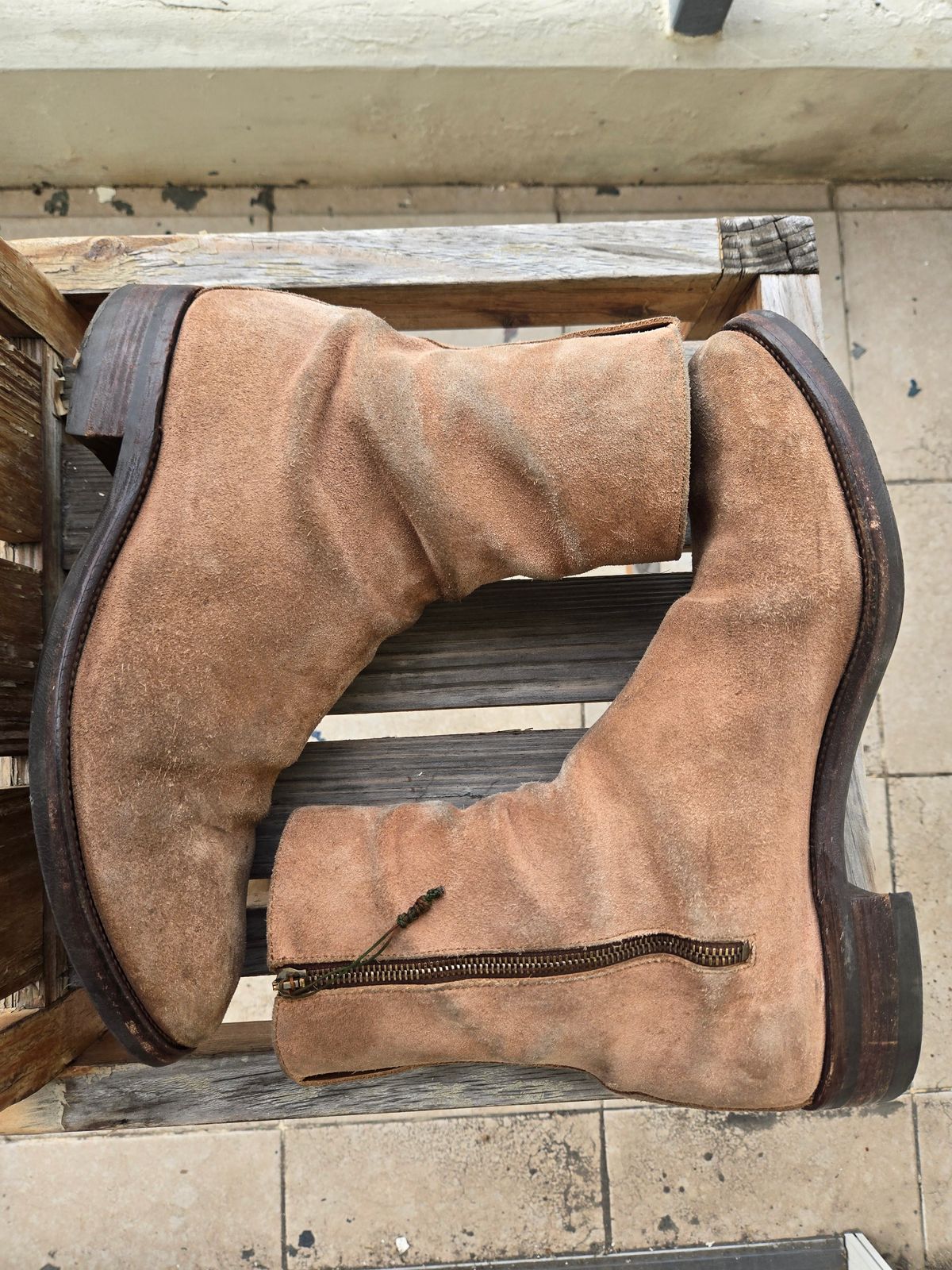 Photo by chokkero on February 3, 2026 of the Viberg Herald in Eco Veg Fallow Suede Roughout.