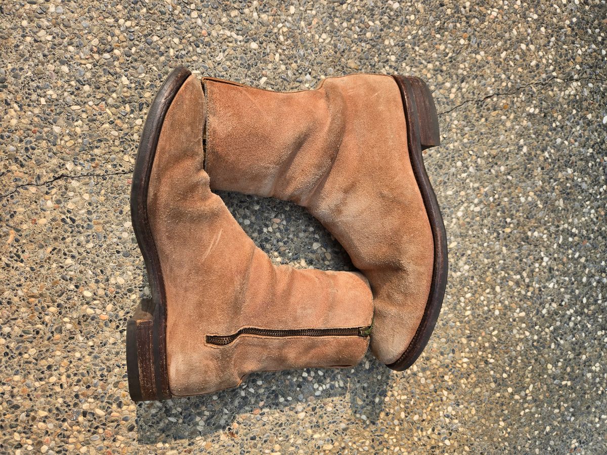 Photo by chokkero on April 2, 2026 of the Viberg Herald in Eco Veg Fallow Suede Roughout.