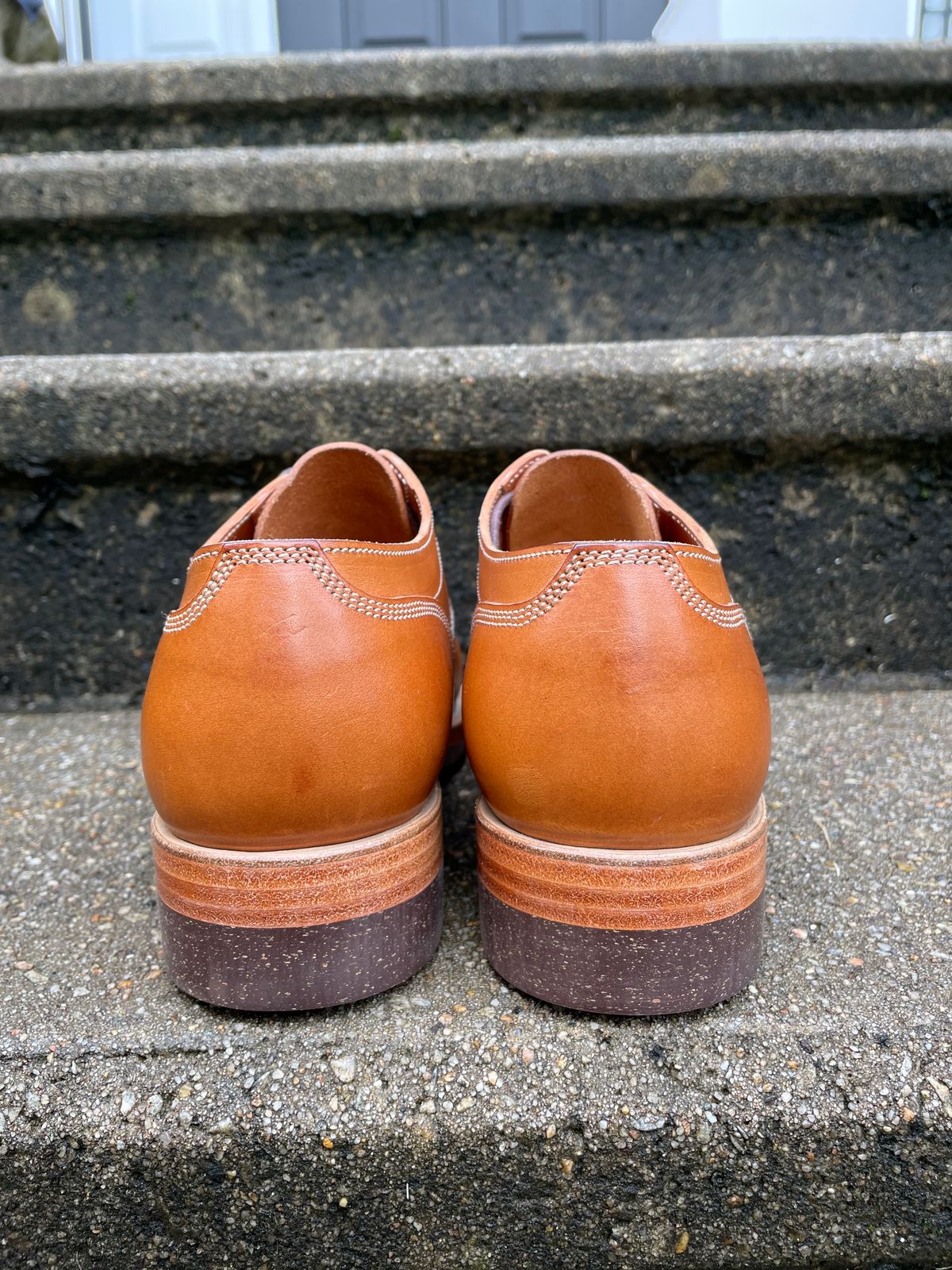 Photo by NewEnglandIndigo on October 1, 2023 of the Onderhoud LVL01 Derby Boot in Badalassi Carlo Cognac Minerva.