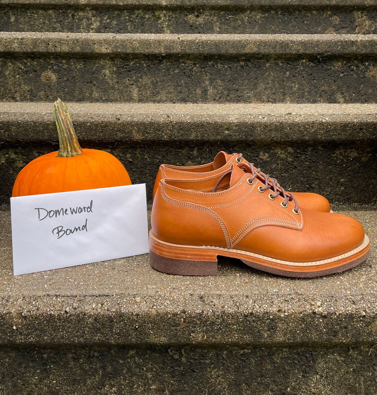 Photo by NewEnglandIndigo on October 1, 2023 of the Onderhoud LVL01 Derby Boot in Badalassi Carlo Cognac Minerva.
