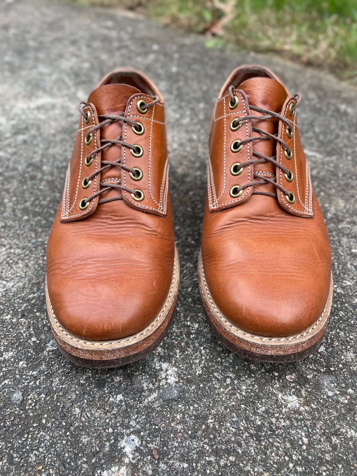 Photo by NewEnglandIndigo on November 4, 2023 of the Onderhoud LVL01 Derby Boot in Badalassi Carlo Cognac Minerva.