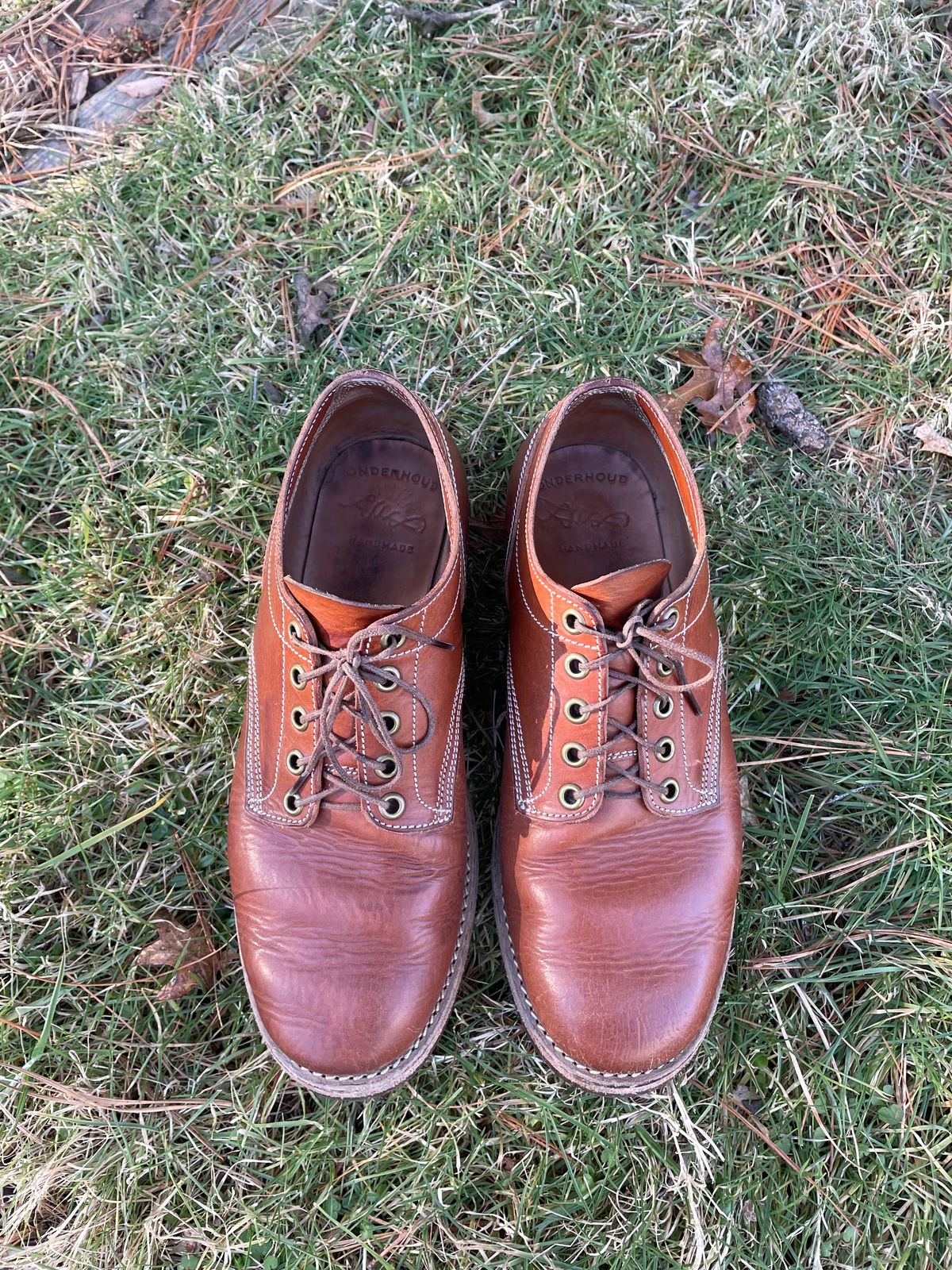 Photo by NewEnglandIndigo on February 3, 2024 of the Onderhoud LVL01 Derby Boot in Badalassi Carlo Cognac Minerva.