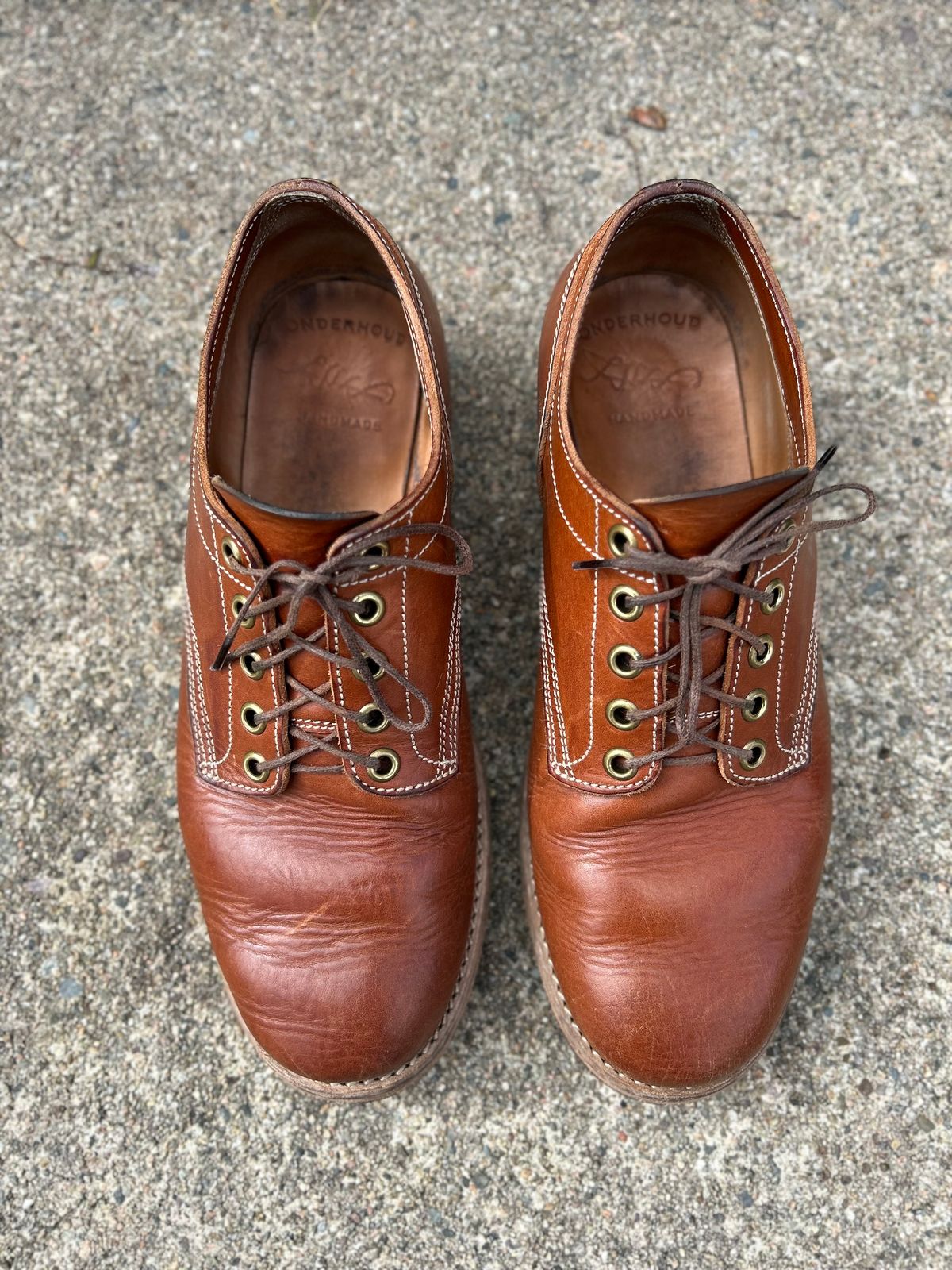 Photo by NewEnglandIndigo on March 3, 2024 of the Onderhoud LVL01 Derby Boot in Badalassi Carlo Cognac Minerva.