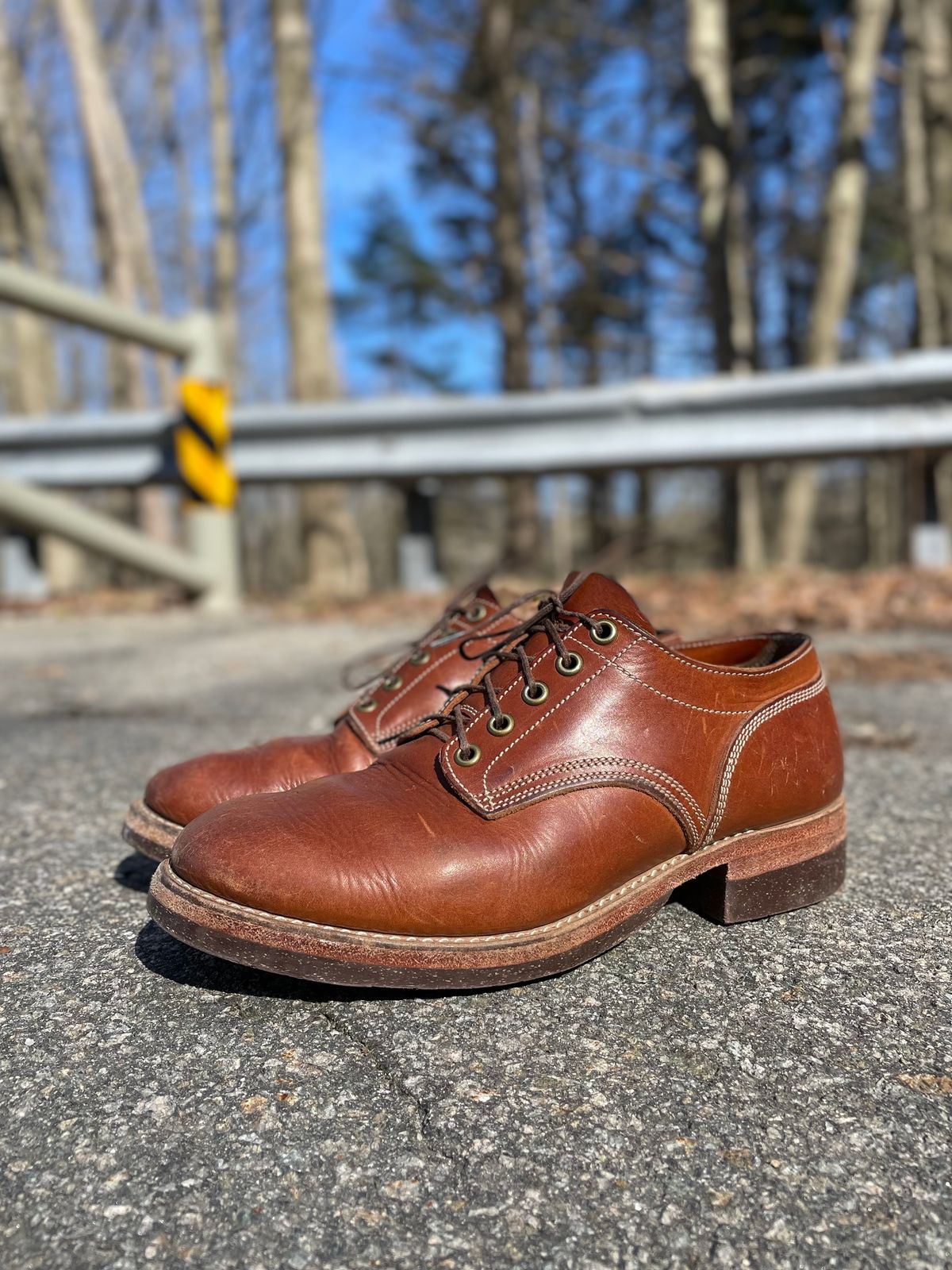 Photo by NewEnglandIndigo on March 14, 2024 of the Onderhoud LVL01 Derby Boot in Badalassi Carlo Cognac Minerva.