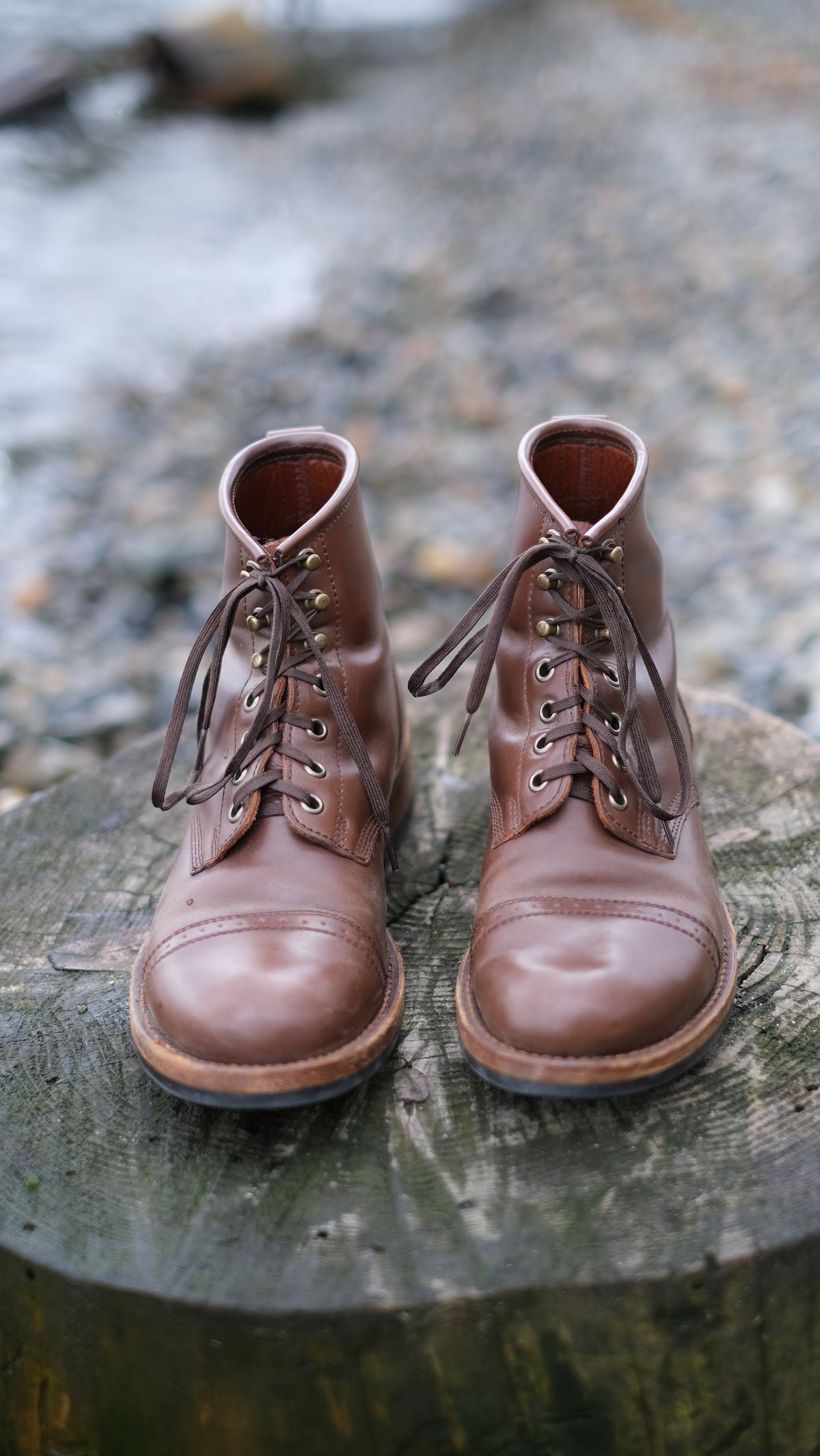 Photo by paranoid on March 2, 2023 of the Julian Boots Bowery in Horween Cigar Shell Cordovan.