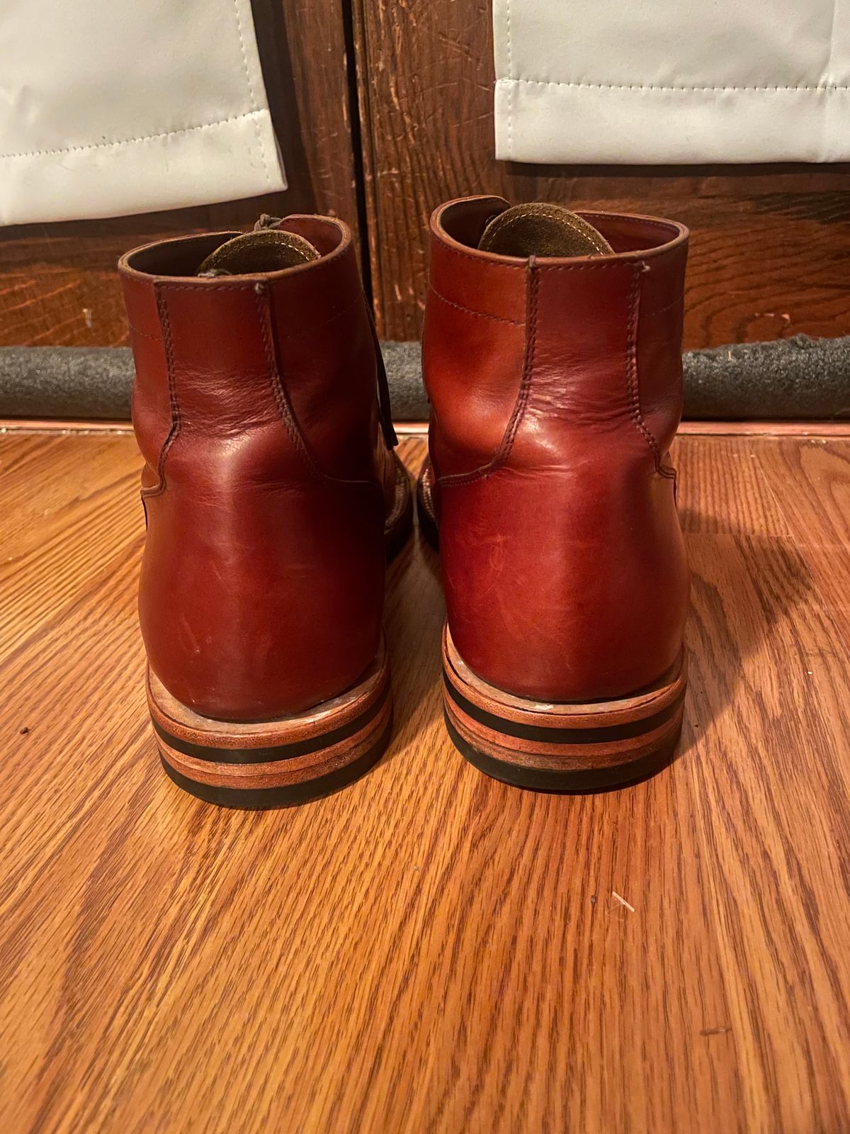 Photo by cjchris66 on November 9, 2023 of the Christian Daniel Larry Lace Up Boot in Wickett & Craig Buck Brown Traditional Harness.