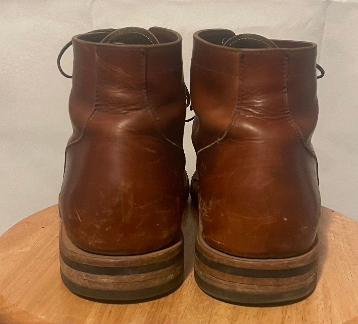 Photo by cjchris66 on January 6, 2024 of the Christian Daniel Larry Lace Up Boot in Wickett & Craig Buck Brown Traditional Harness.