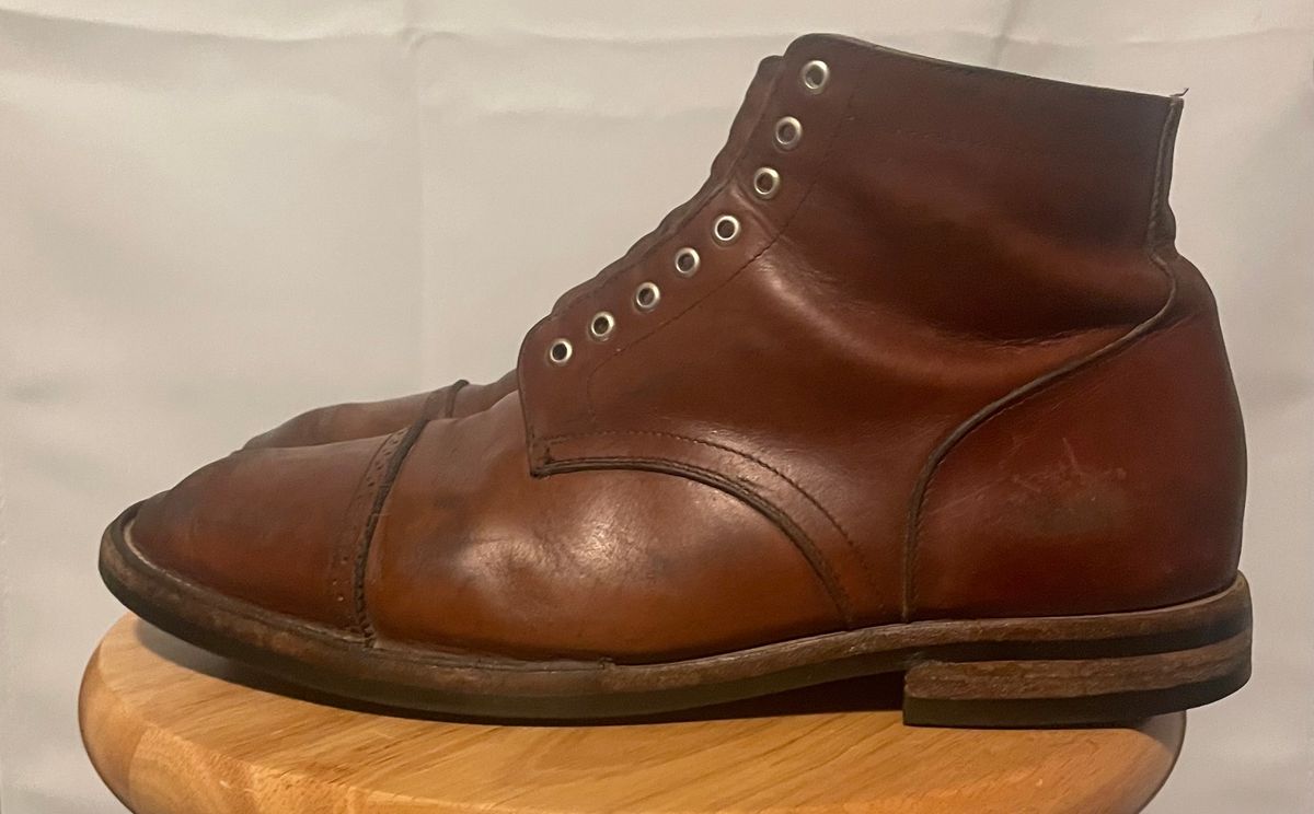 Photo by cjchris66 on February 6, 2024 of the Christian Daniel Larry Lace Up Boot in Wickett & Craig Buck Brown Traditional Harness.