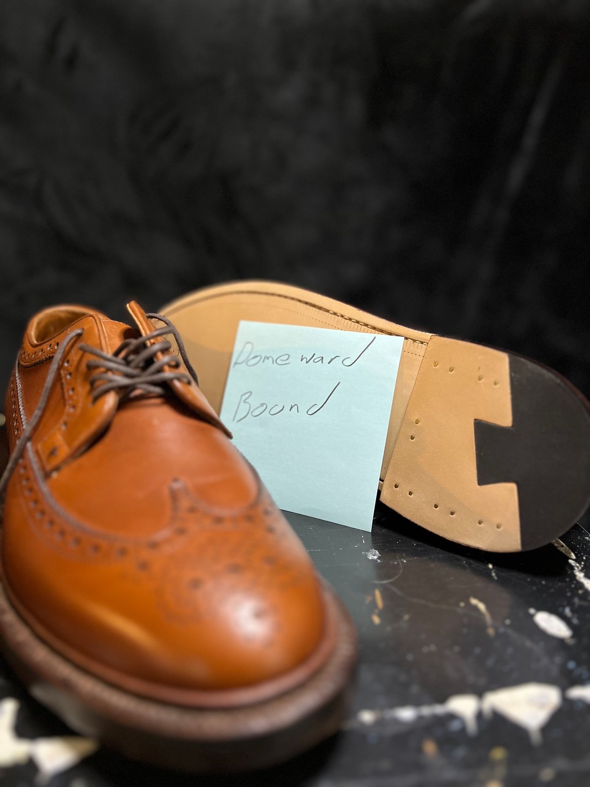 Photo by byrdhound on October 1, 2023 of the Grant Stone Longwing in D'Annonay British Tan Calf.