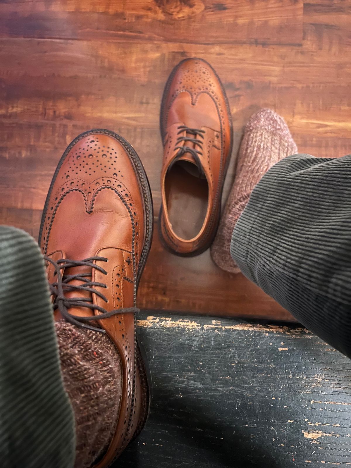 Photo by byrdhound on November 1, 2023 of the Grant Stone Longwing in D'Annonay British Tan Calf.