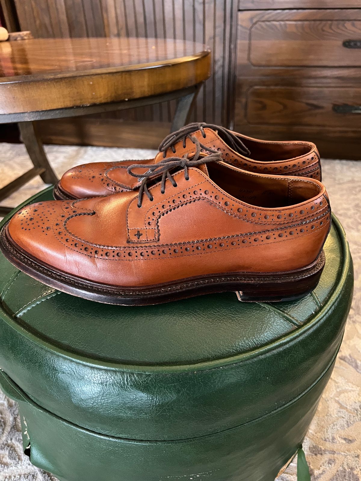Photo by byrdhound on December 3, 2023 of the Grant Stone Longwing in D'Annonay British Tan Calf.