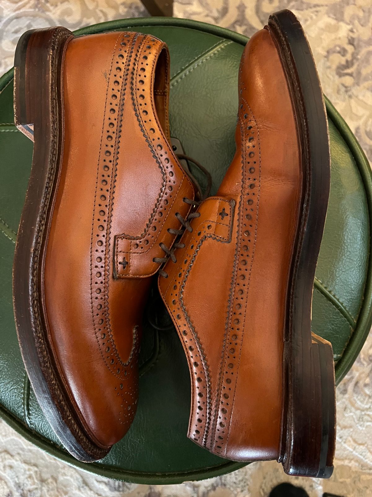 Photo by byrdhound on December 3, 2023 of the Grant Stone Longwing in D'Annonay British Tan Calf.