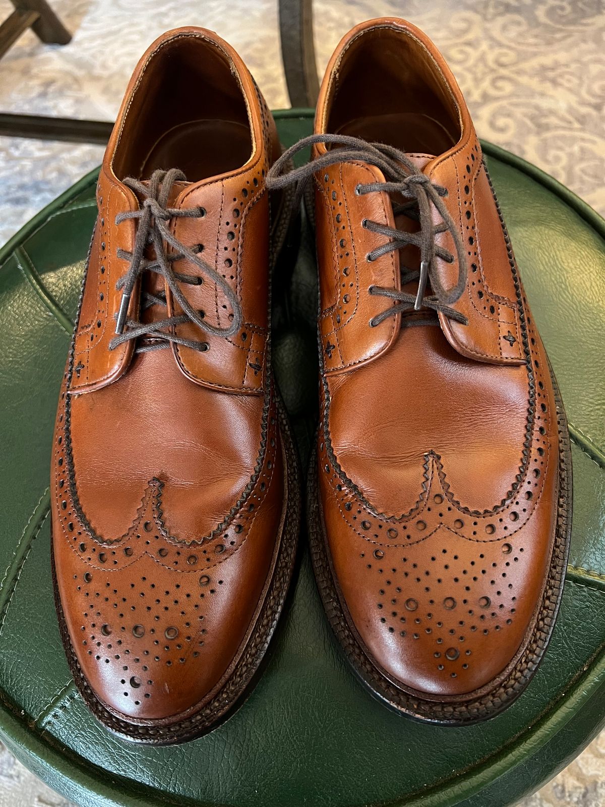 Photo by byrdhound on December 3, 2023 of the Grant Stone Longwing in D'Annonay British Tan Calf.