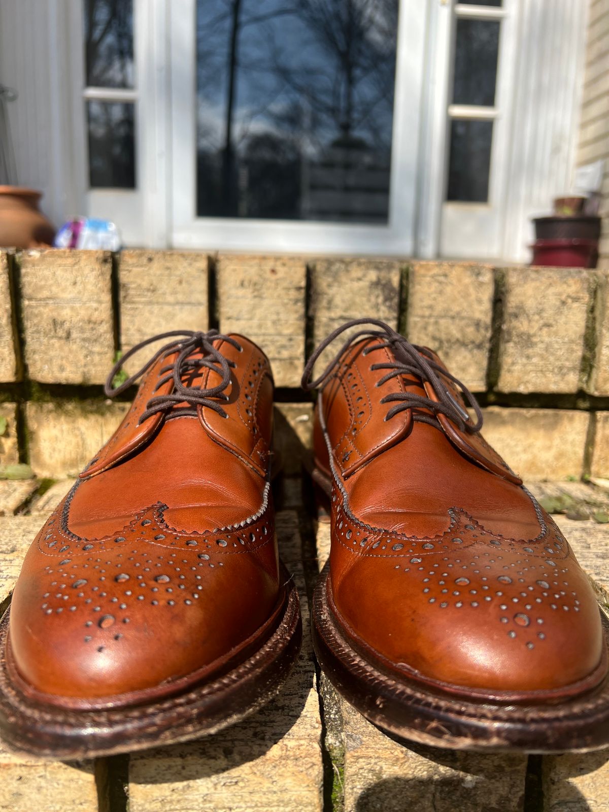 Photo by byrdhound on March 3, 2024 of the Grant Stone Longwing in D'Annonay British Tan Calf.