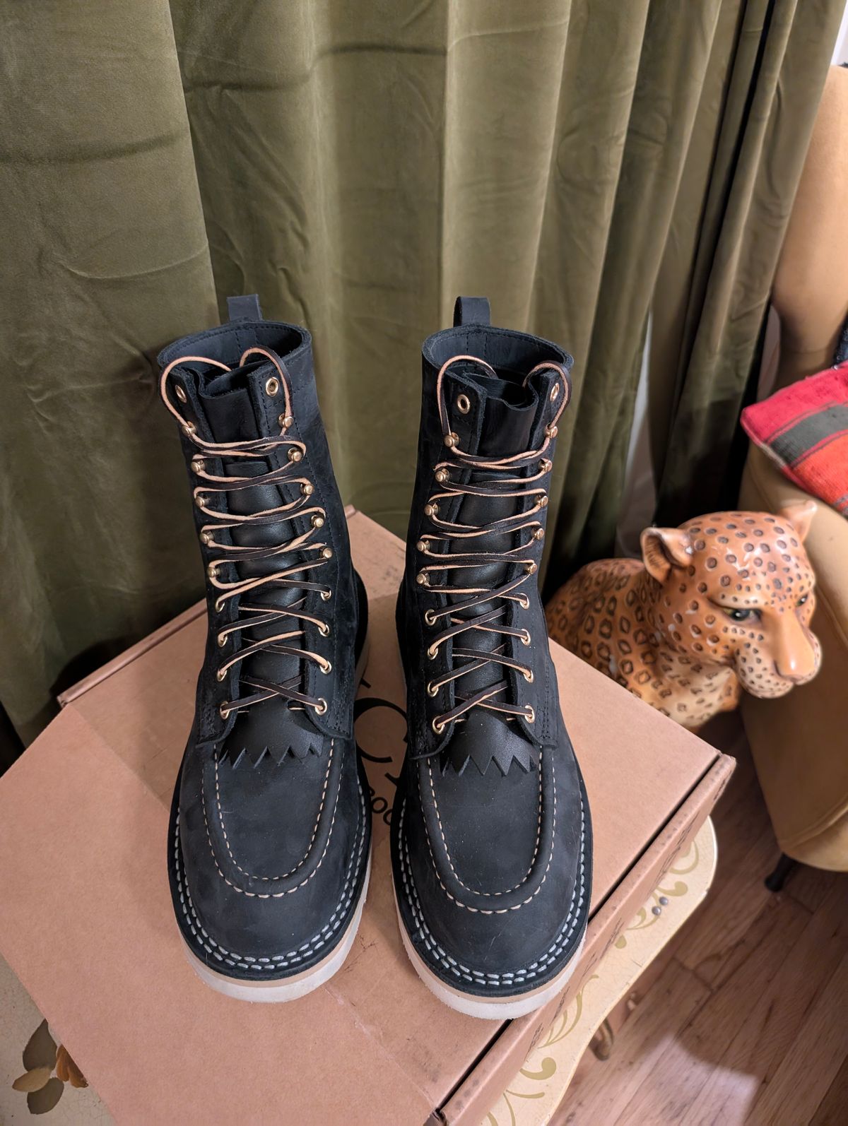 Photo by Particlepartition on December 21, 2024 of the Nicks Moc Toe in Seidel WeatherShield Black.
