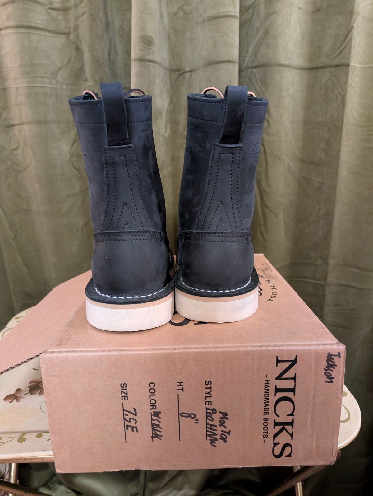 Photo by Particlepartition on December 21, 2024 of the Nicks Moc Toe in Seidel WeatherShield Black.