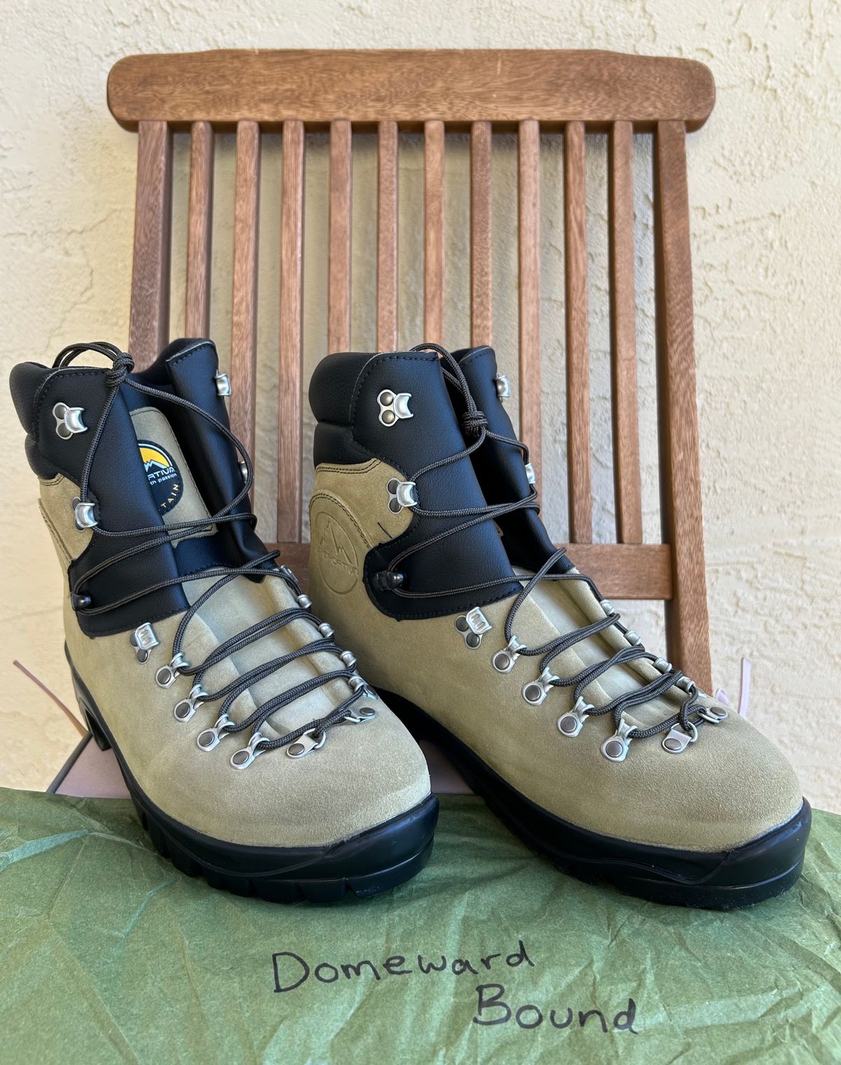 Photo by BxPx on October 1, 2023 of the La Sportiva Glacier WLF in Perwanger Tan Roughout.