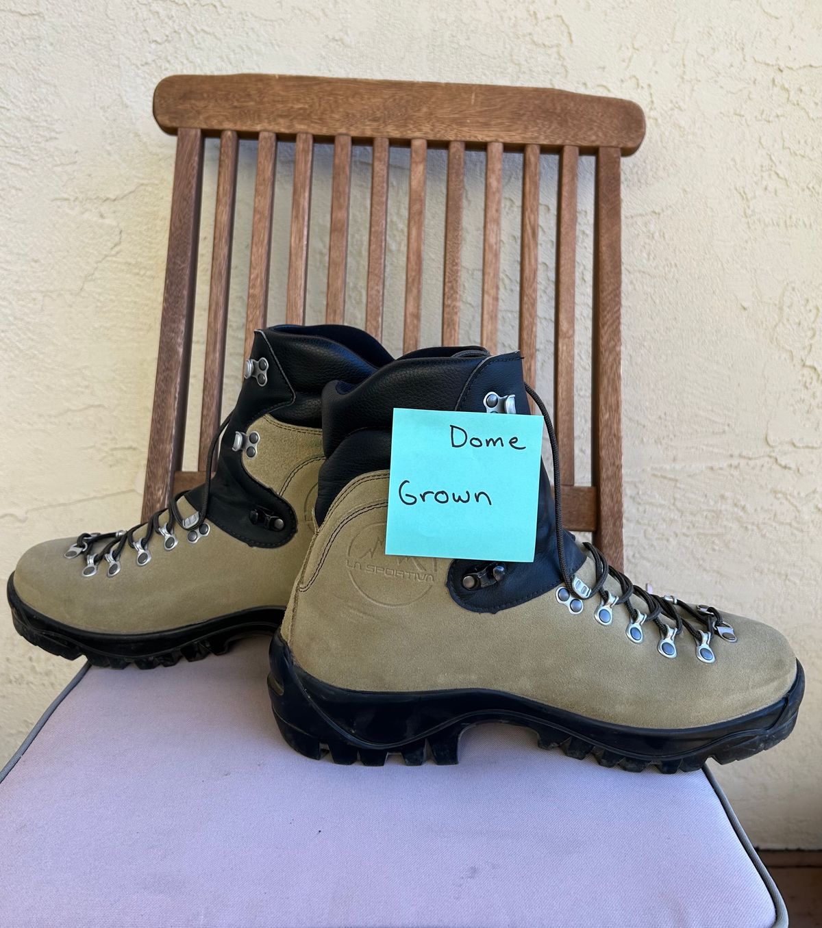 Photo by BxPx on November 4, 2023 of the La Sportiva Glacier WLF in Perwanger Tan Roughout.