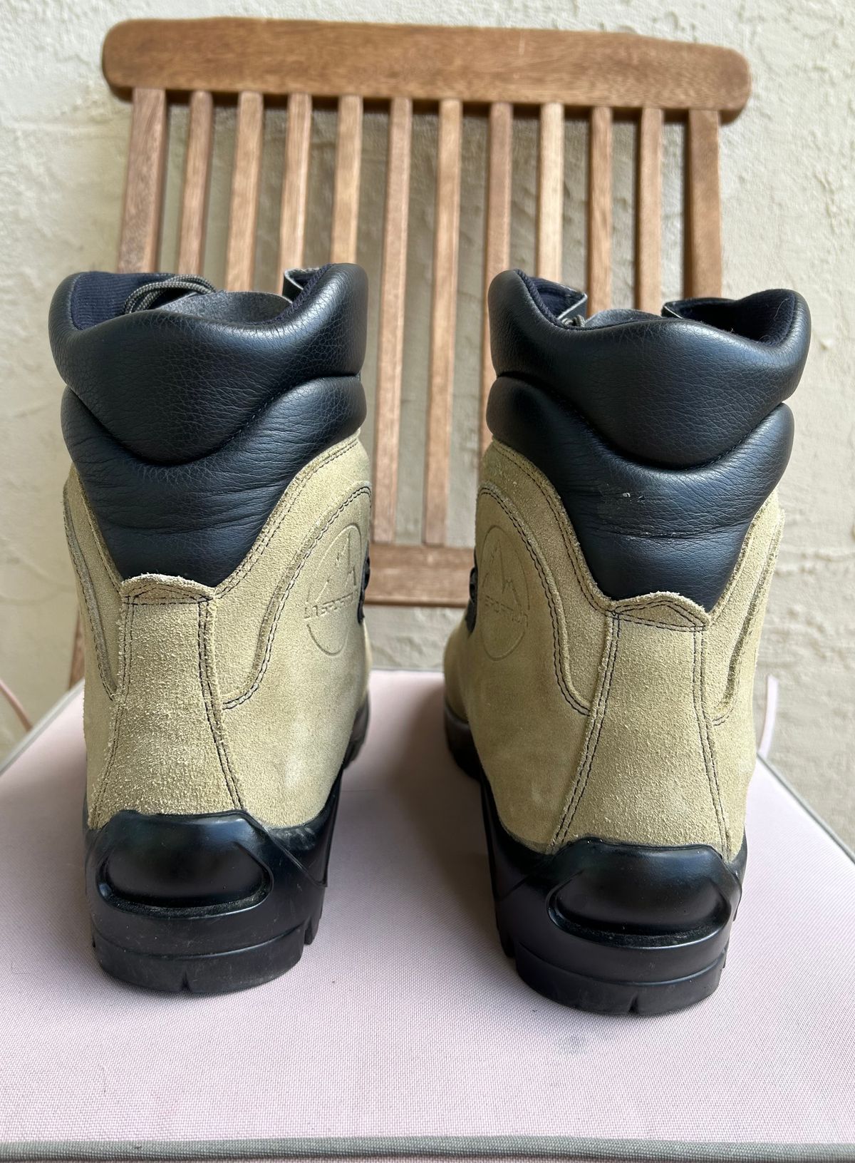 Photo by BxPx on March 3, 2024 of the La Sportiva Glacier WLF in Perwanger Tan Roughout.