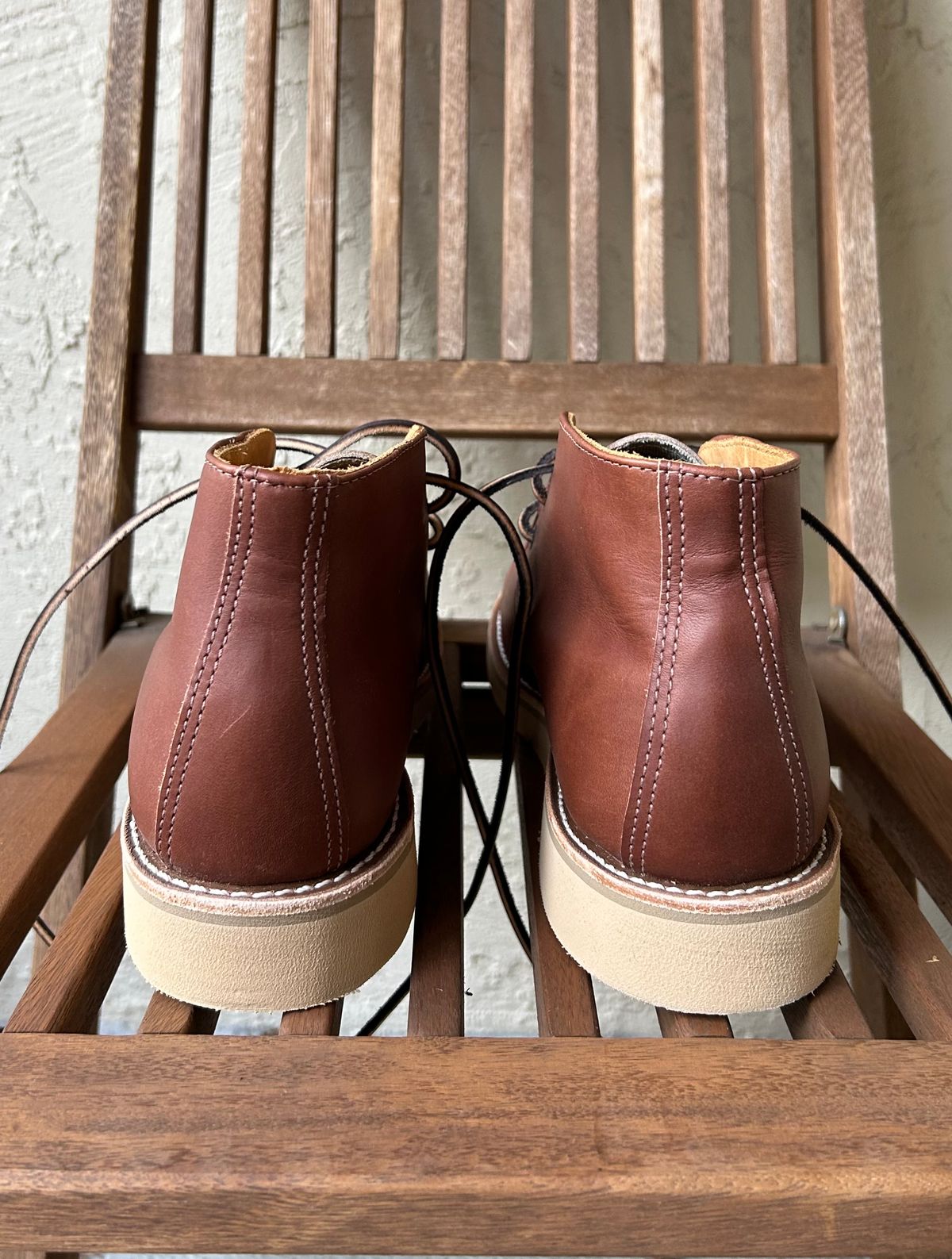 Photo by BxPx on October 6, 2024 of the Red Wing Traction Tred Chukka in Unknown Leather.