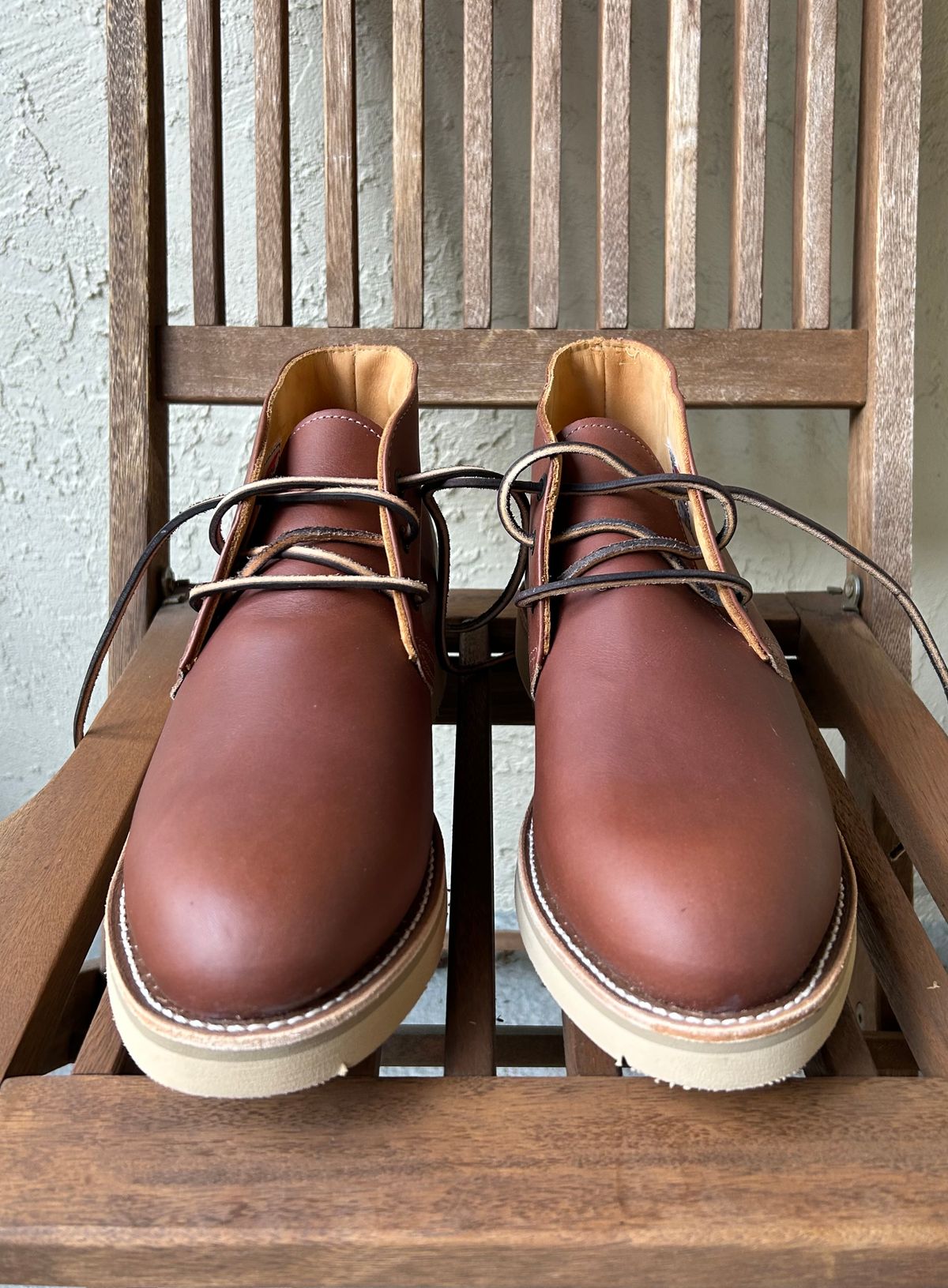 Photo by BxPx on October 6, 2024 of the Red Wing Traction Tred Chukka in Unknown Leather.