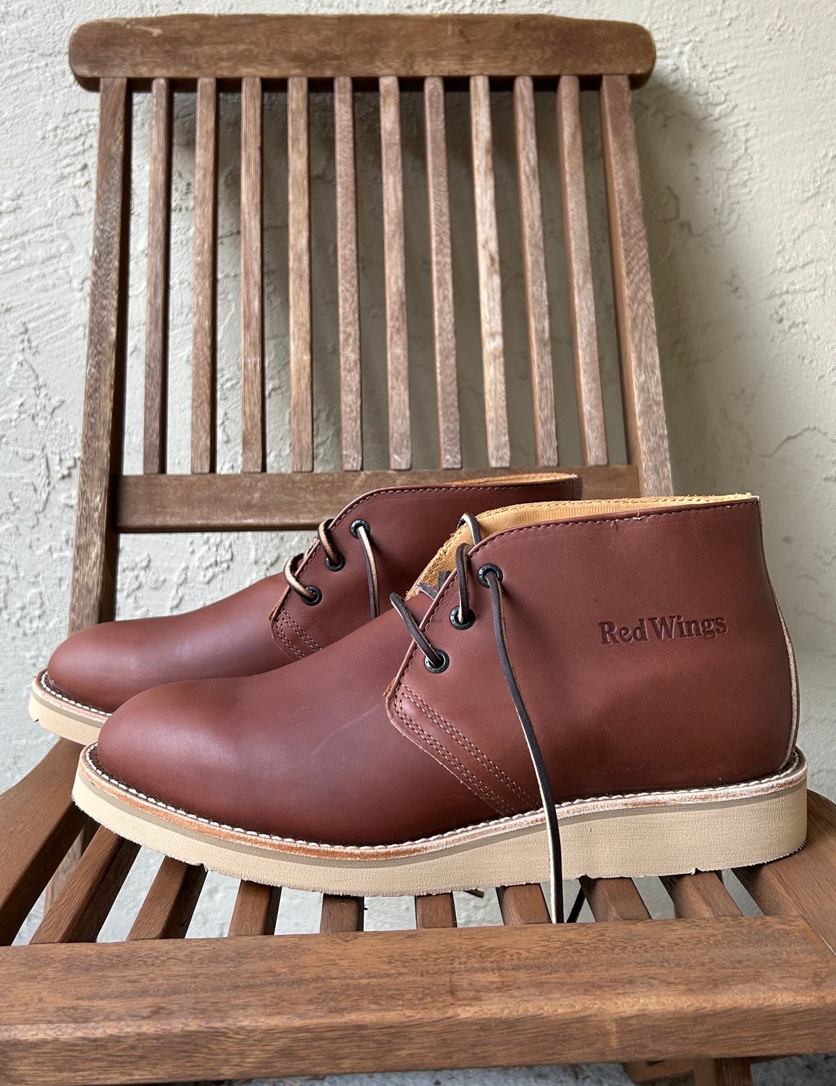 Photo by BxPx on October 6, 2024 of the Red Wing Traction Tred Chukka in Unknown Leather.