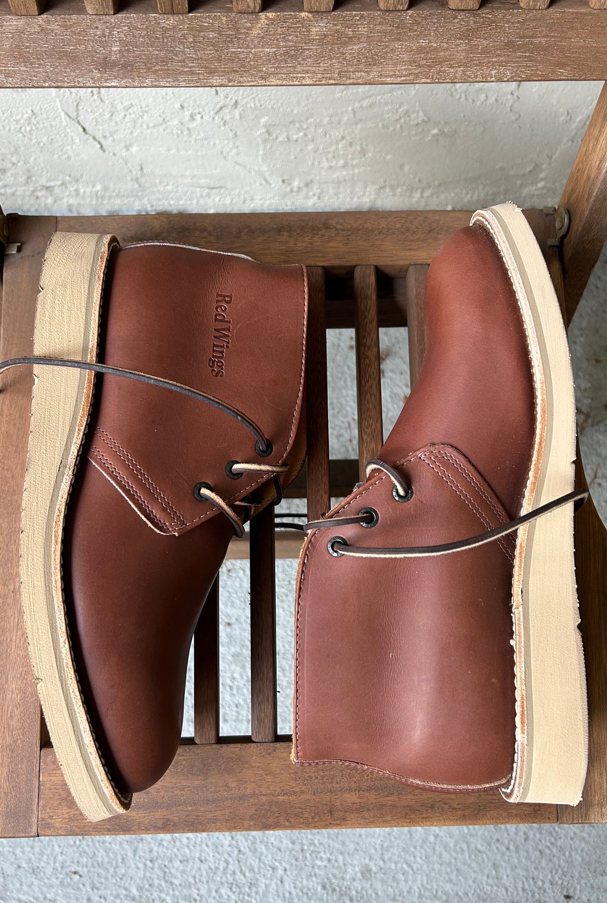 Photo by BxPx on October 6, 2024 of the Red Wing Traction Tred Chukka in Unknown Leather.