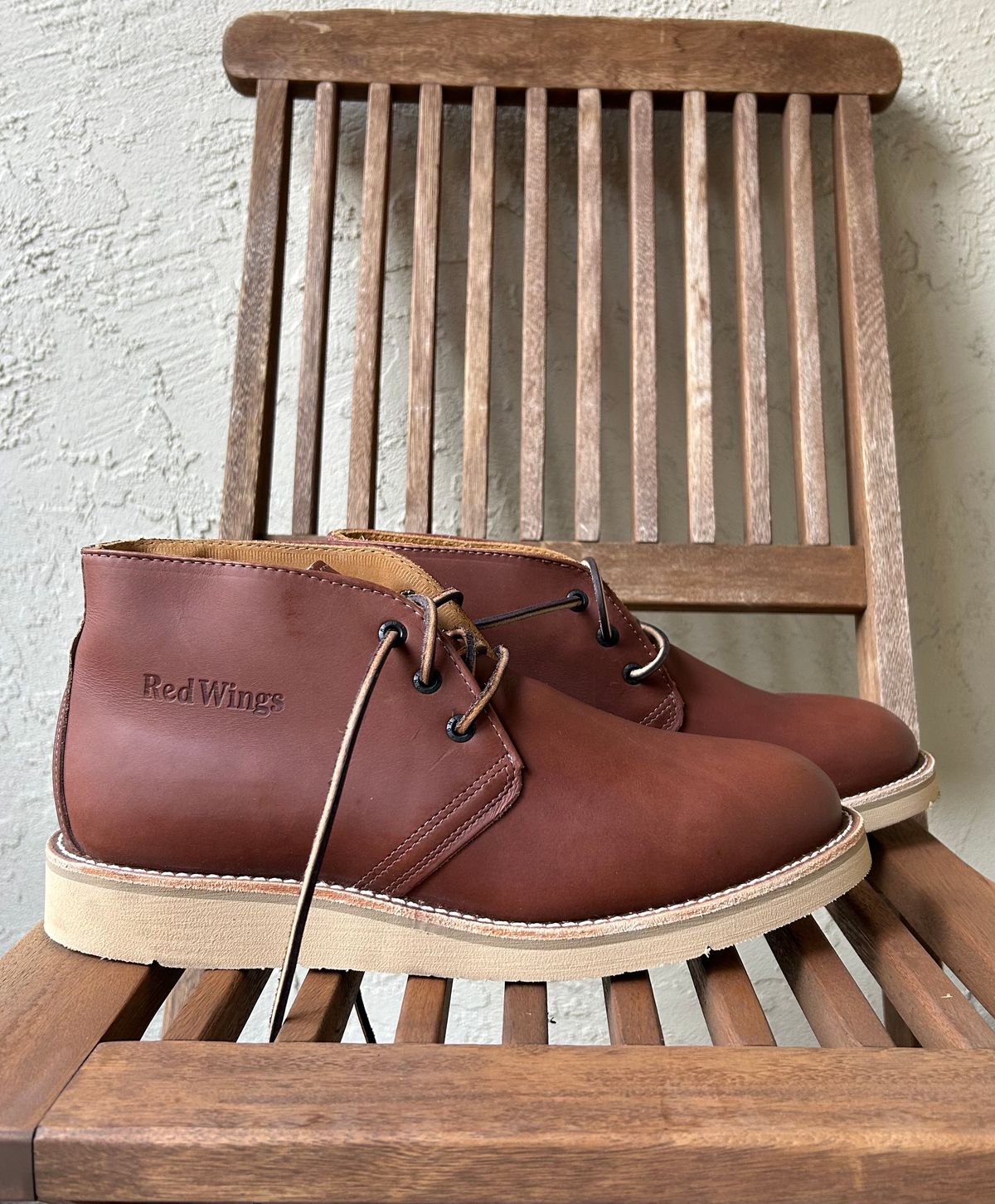 Photo by BxPx on October 6, 2024 of the Red Wing Traction Tred Chukka in Unknown Leather.