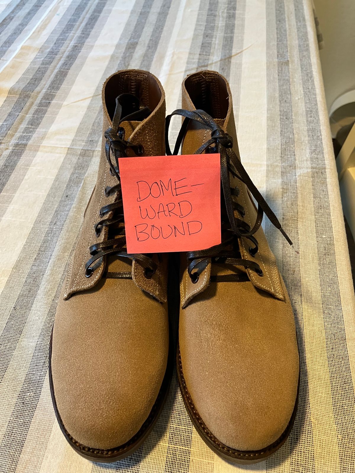 Photo by RuffOutLaGoop on October 9, 2023 of the Oak Street Bootmakers Field Boot in Horween Natural Chromexcel Roughout.