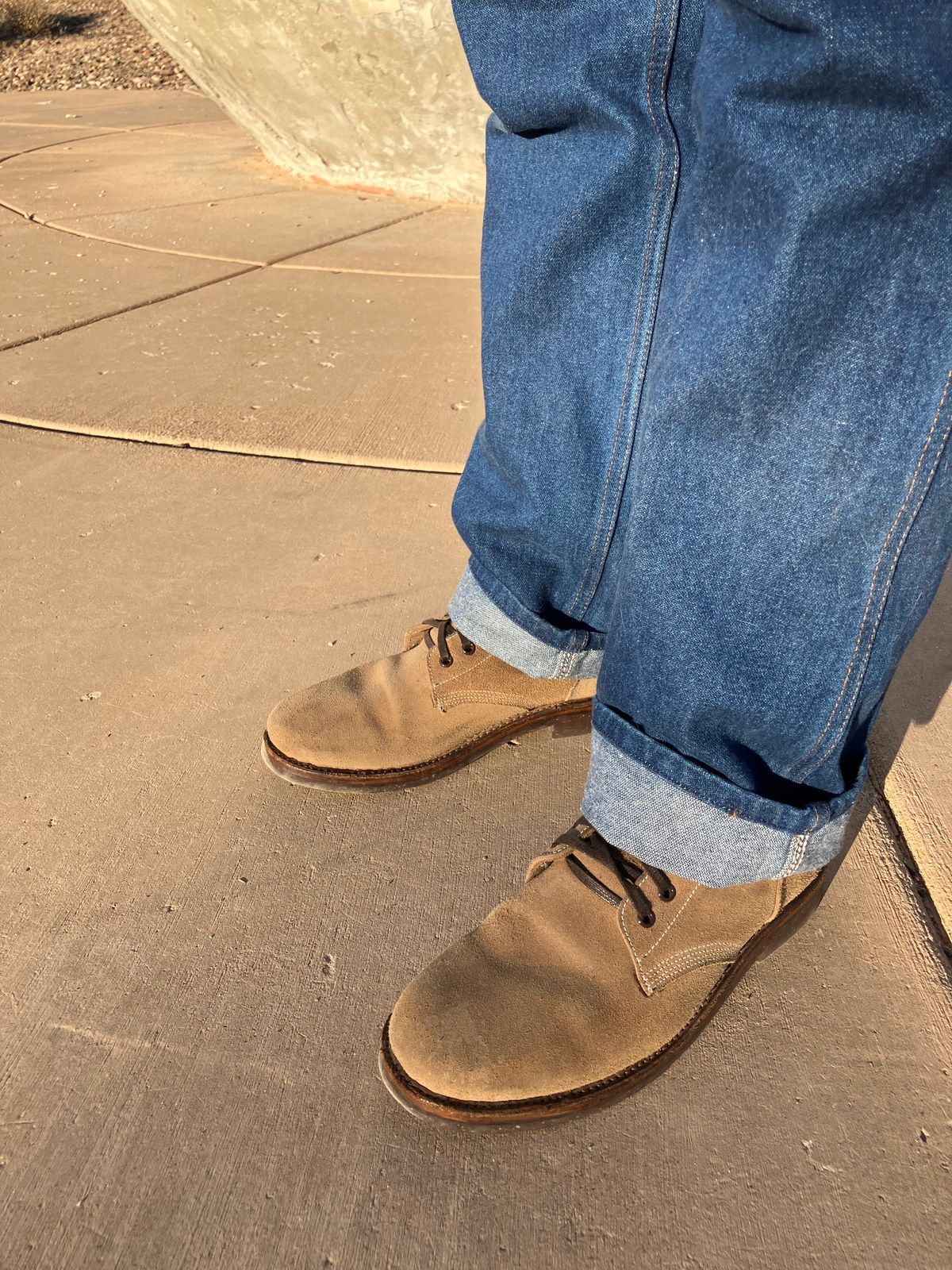 Photo by RuffOutLaGoop on November 6, 2023 of the Oak Street Bootmakers Field Boot in Horween Natural Chromexcel Roughout.