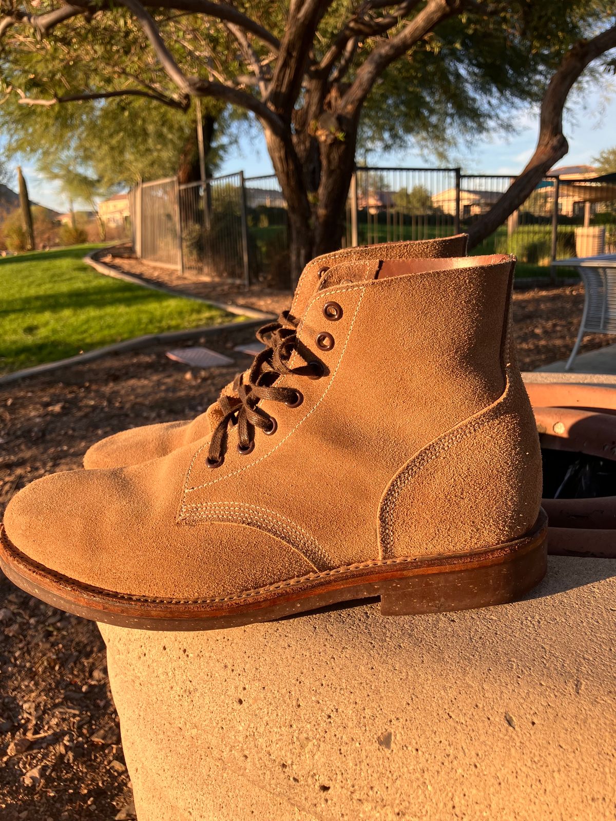 Photo by RuffOutLaGoop on November 6, 2023 of the Oak Street Bootmakers Field Boot in Horween Natural Chromexcel Roughout.