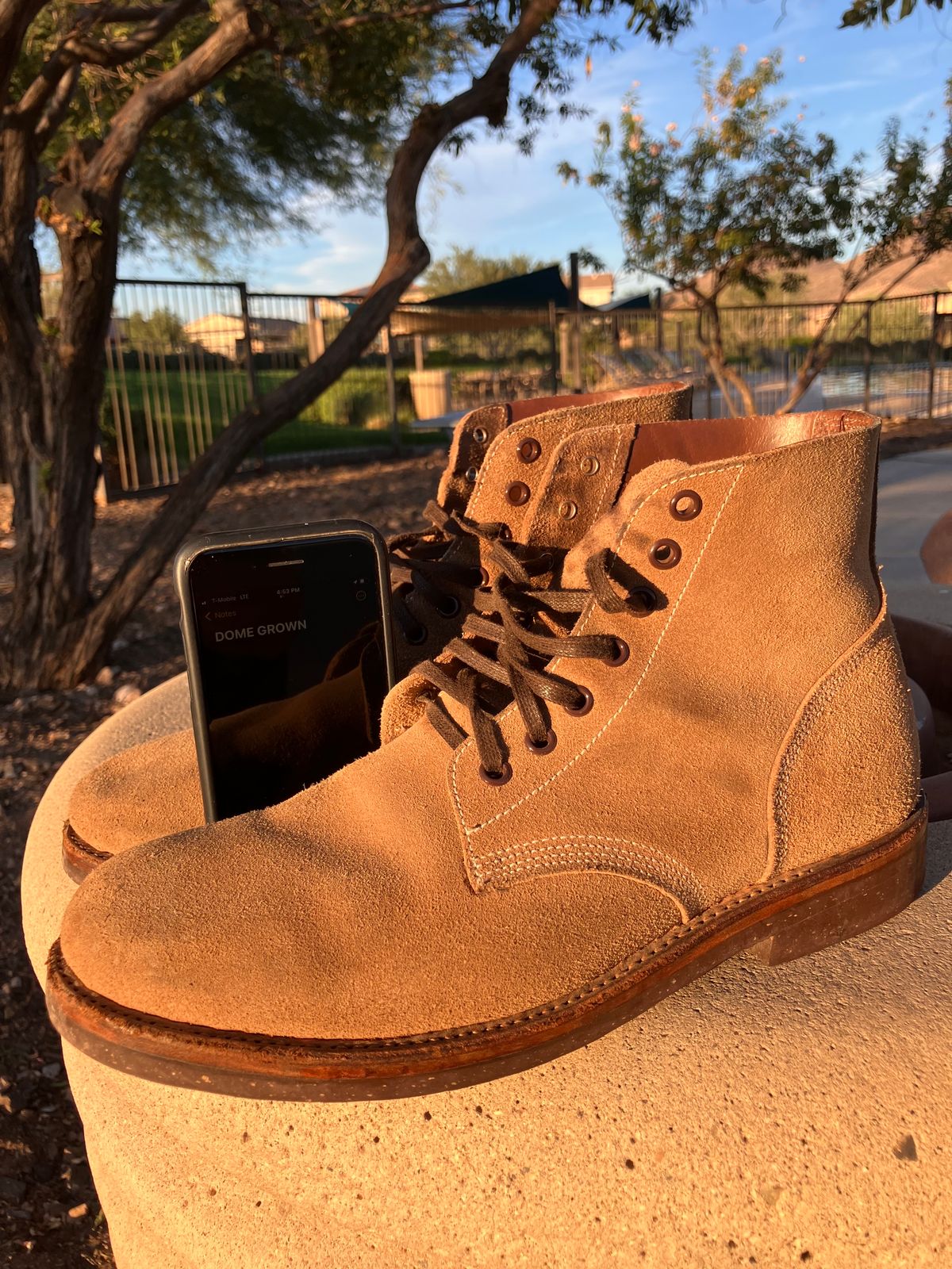 Photo by RuffOutLaGoop on November 6, 2023 of the Oak Street Bootmakers Field Boot in Horween Natural Chromexcel Roughout.