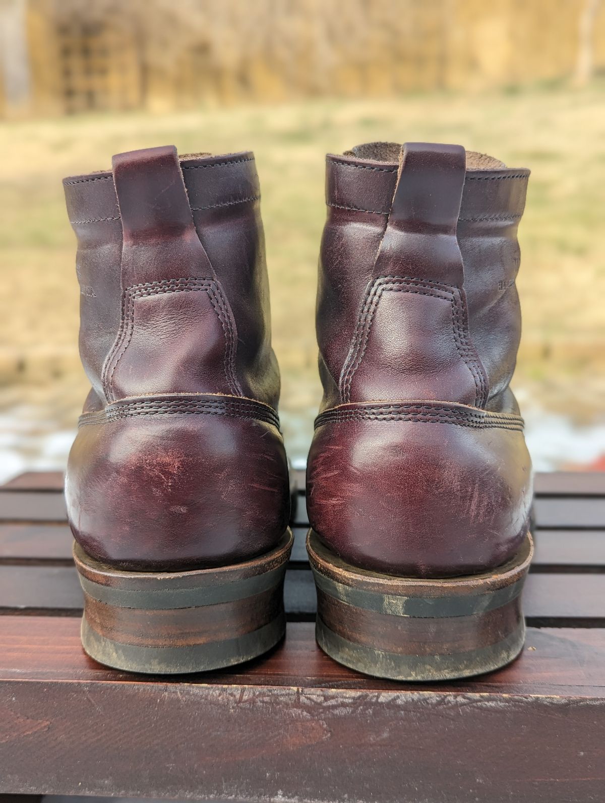 Photo by demo on February 1, 2023 of the White's 350 Cruiser in Horween Burgundy Chromexcel.