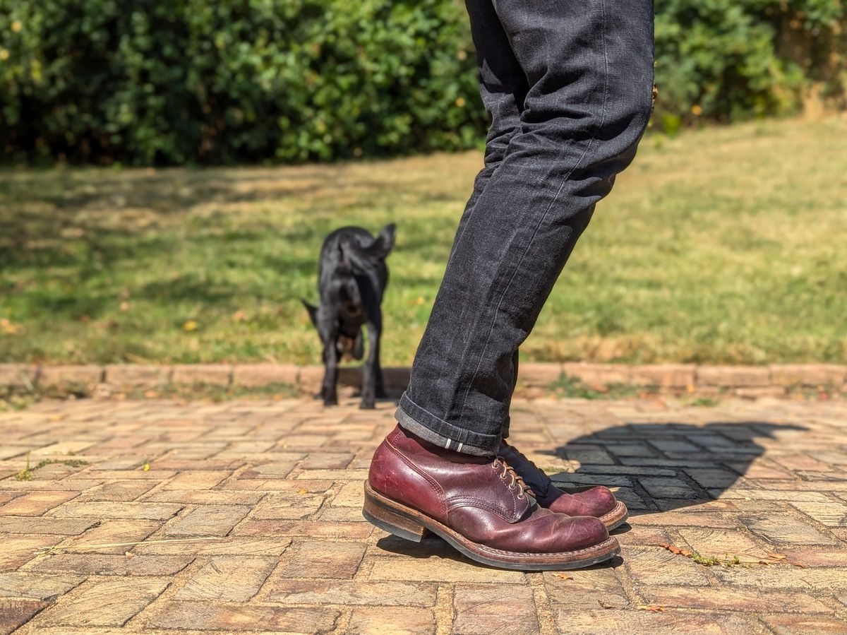 Photo by demo on September 18, 2024 of the White's 350 Cruiser in Horween Burgundy Chromexcel.