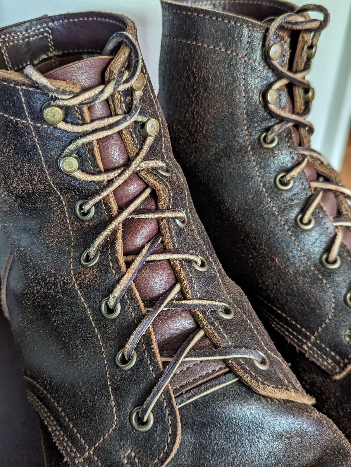 Photo by demo on July 4, 2023 of the Truman Service Boot in Horween Java Waxed Flesh.