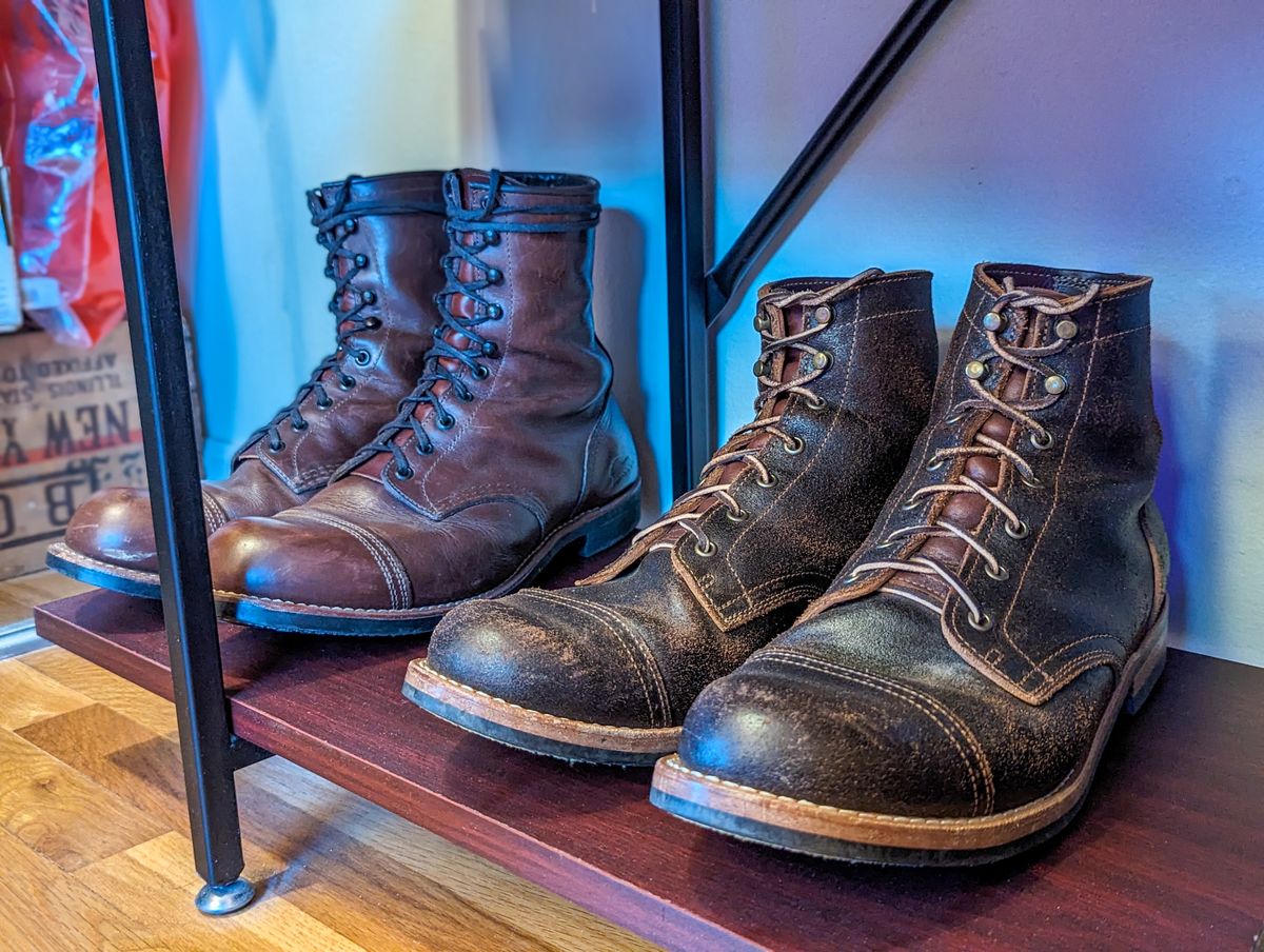 Photo by demo on April 13, 2024 of the Truman Service Boot in Horween Java Waxed Flesh.