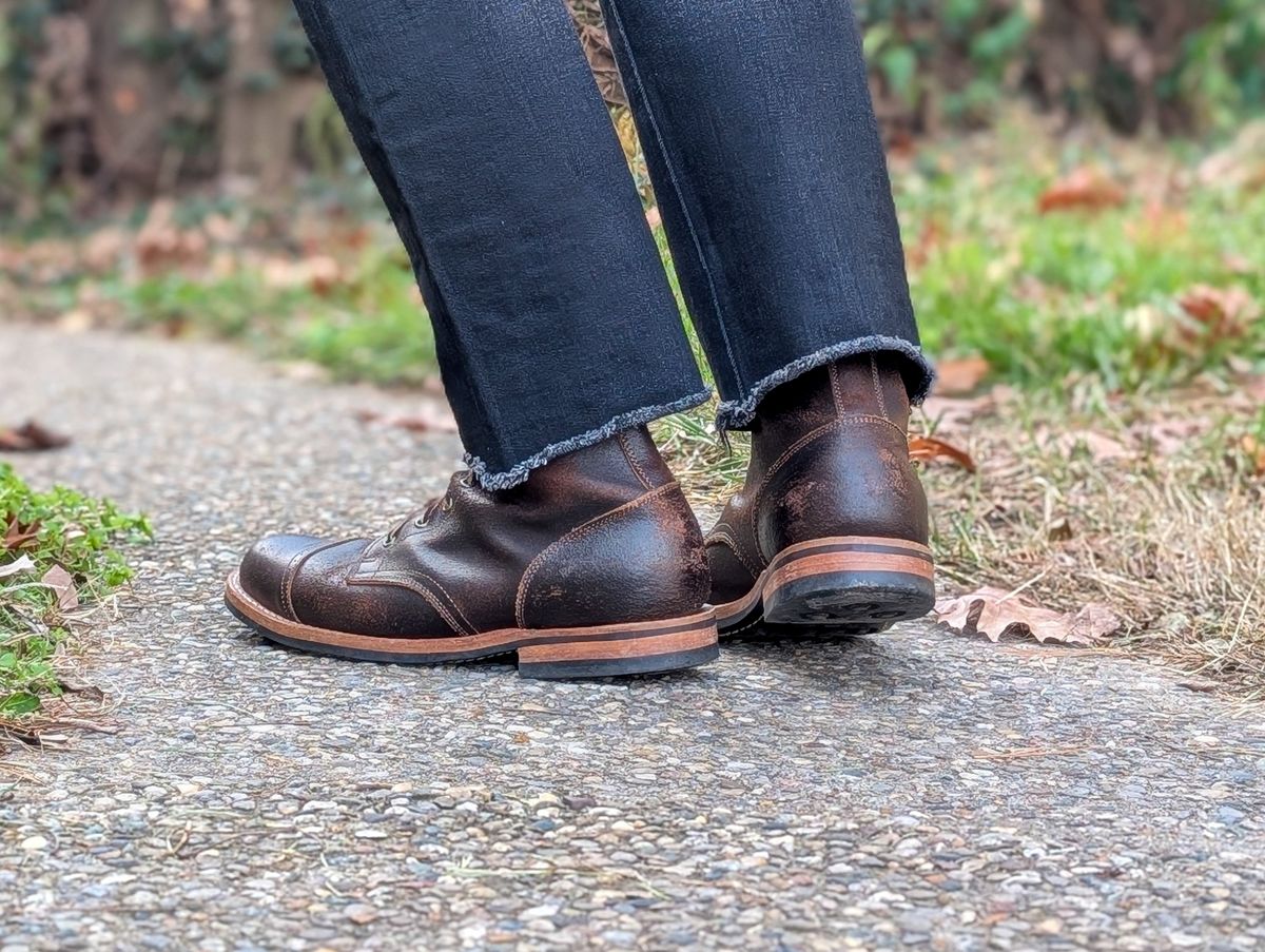 Photo by demo on December 13, 2024 of the Truman Service Boot in Horween Java Waxed Flesh.