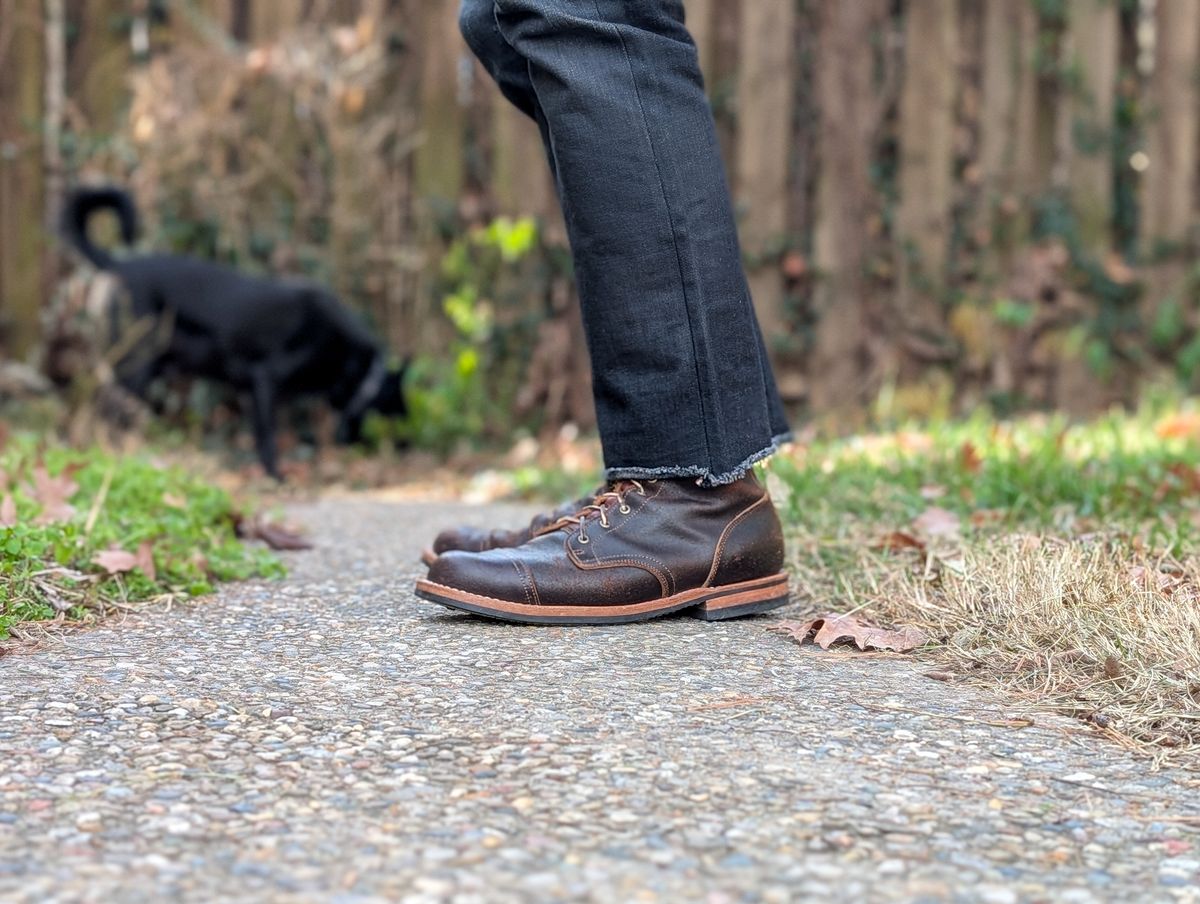 Photo by demo on December 13, 2024 of the Truman Service Boot in Horween Java Waxed Flesh.